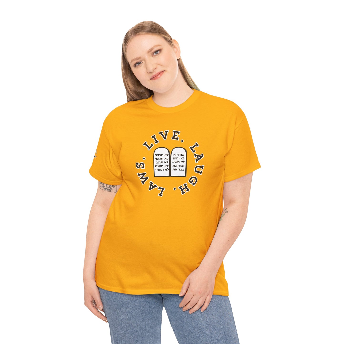 Live Laugh Laws T‑Shirt — Legal Humor Tee with Open Book Graphic