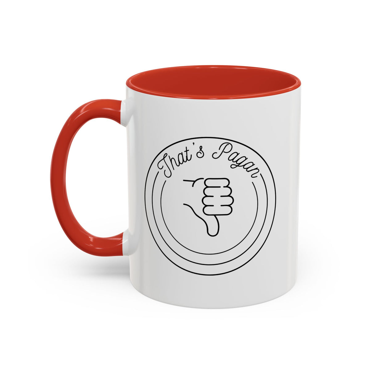 That's Pagan Thumbs Down Accent Coffee Mug