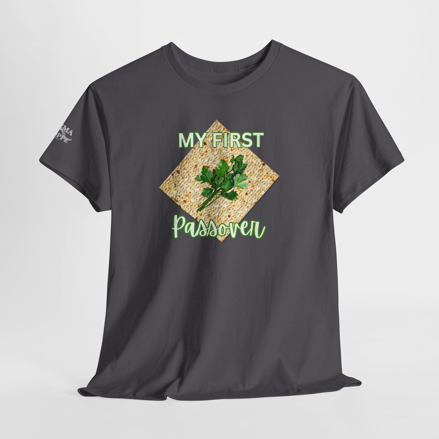 Adults My First Passover T‑Shirt — Seder Matzo & Parsley Pesach Tee