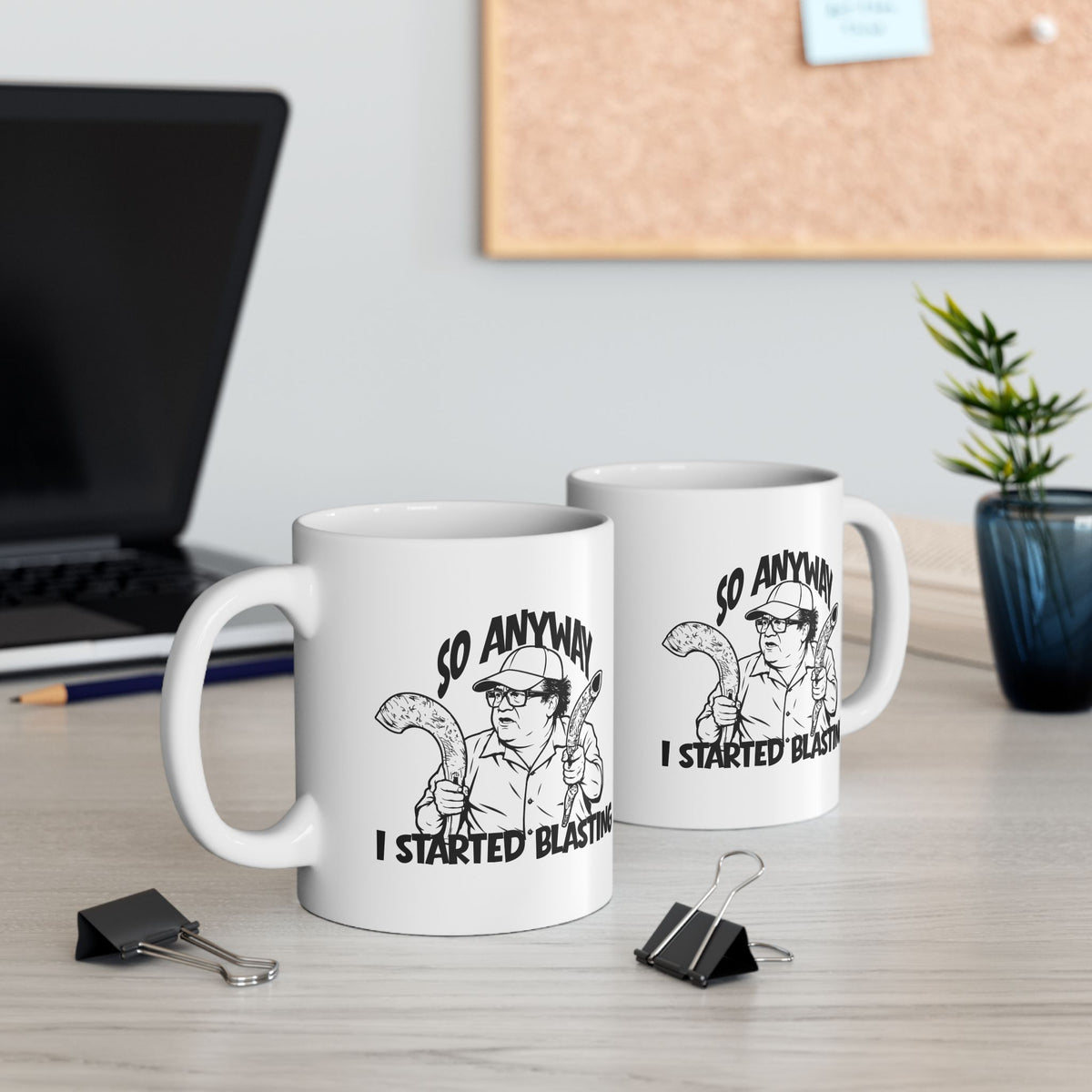 Funny Shofar Meme Mug — "I Started Blasting" Ceramic Mug (11oz & 15oz)
