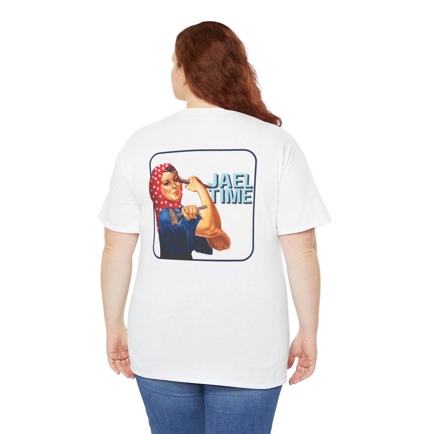 'Jael Time' Humorous Bible Story T-Shirt with Tent Peg and Hammer Design Cotton Tee