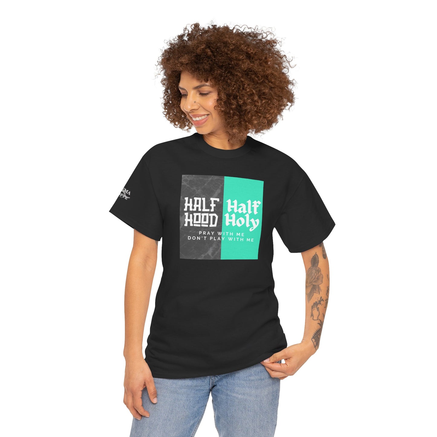 Half Hood/Half Holy Unisex Heavy Cotton Tee