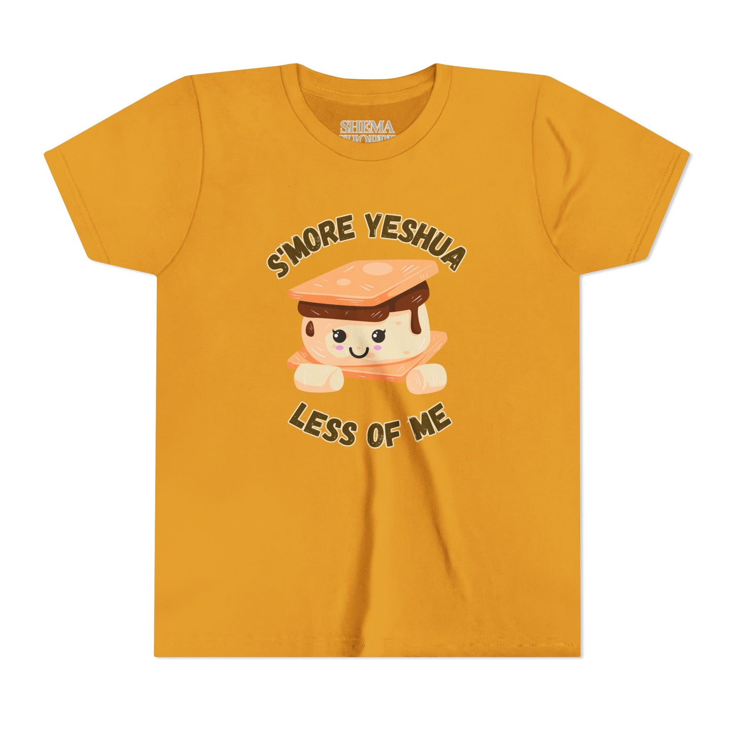 Youth T-Shirt - More Yeshua, Less of Me Shirt Cute S'mores for Sukkot
