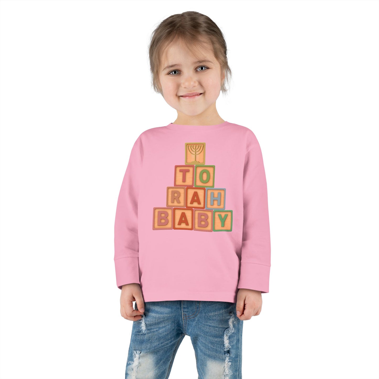Torah Baby Menorah Blocks- Toddler Long Sleeve Tee