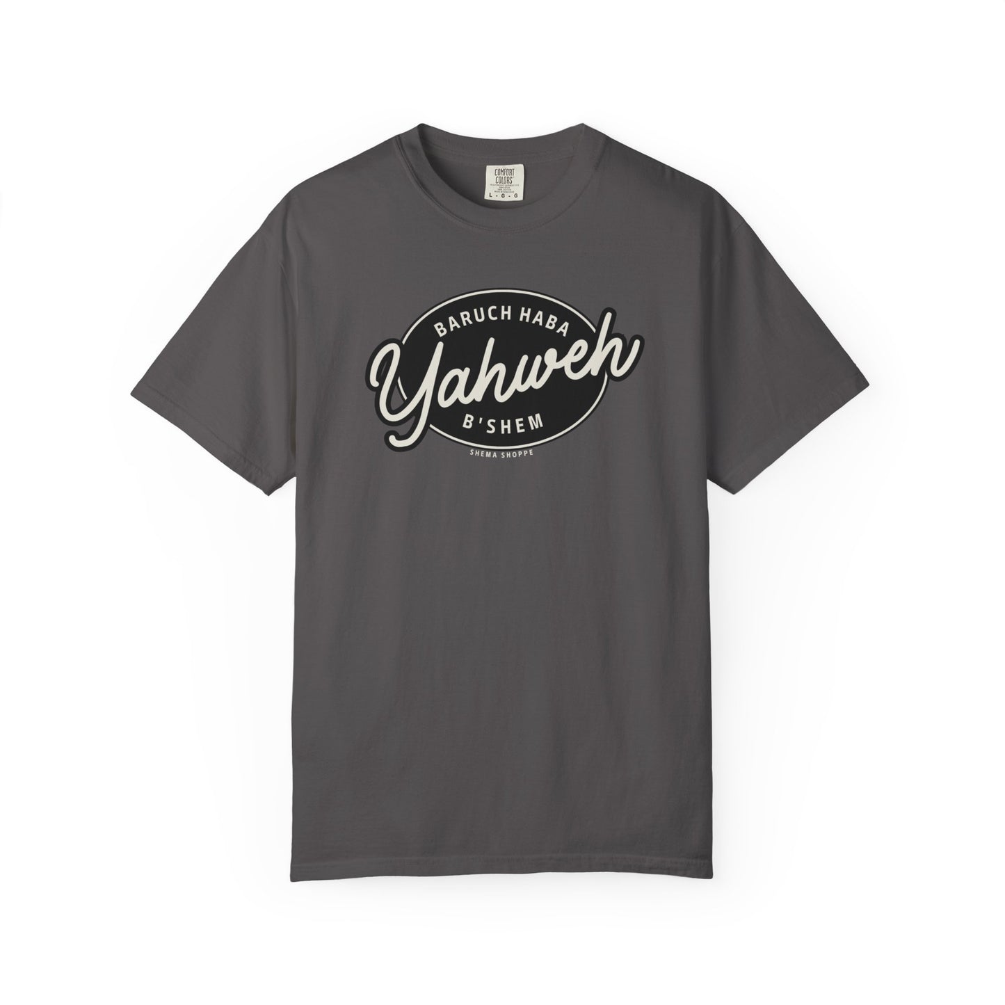 Cotton Tee Baruch Haba B'Shem Yahweh Unisex Garment-Dyed T-shirt