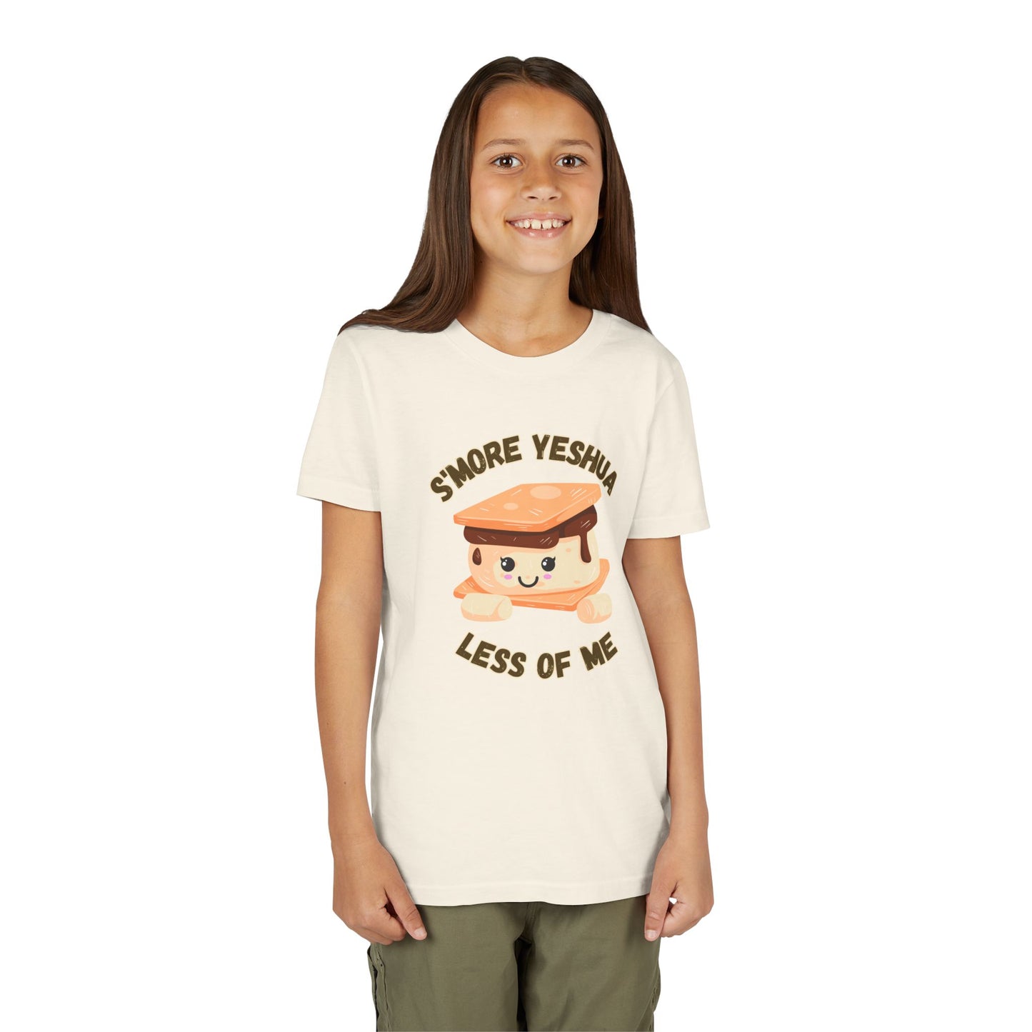 Youth T-Shirt - More Yeshua, Less of Me Shirt Cute S'mores for Sukkot