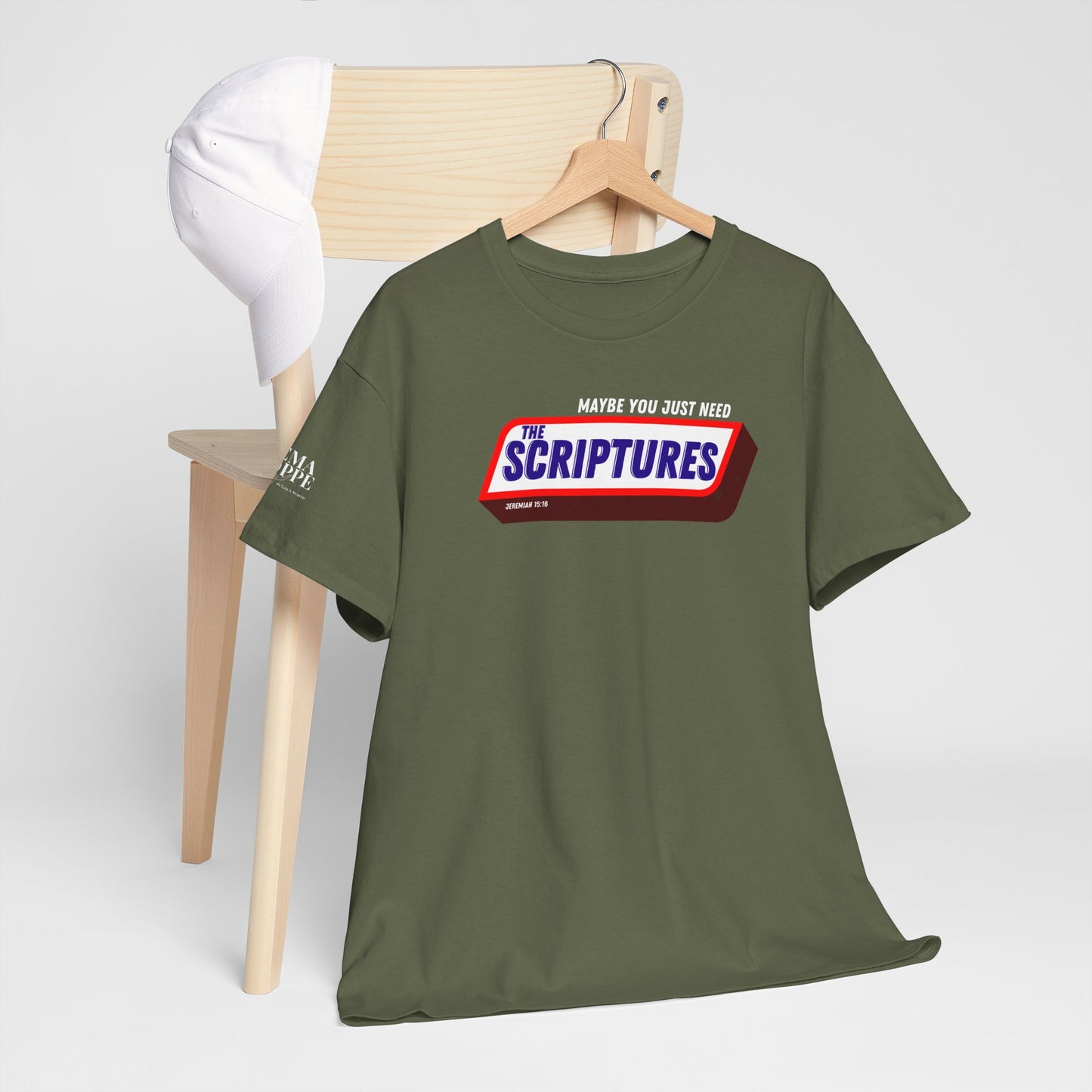 Scriptures Satisfy Heavy Cotton Tee Bible Humor