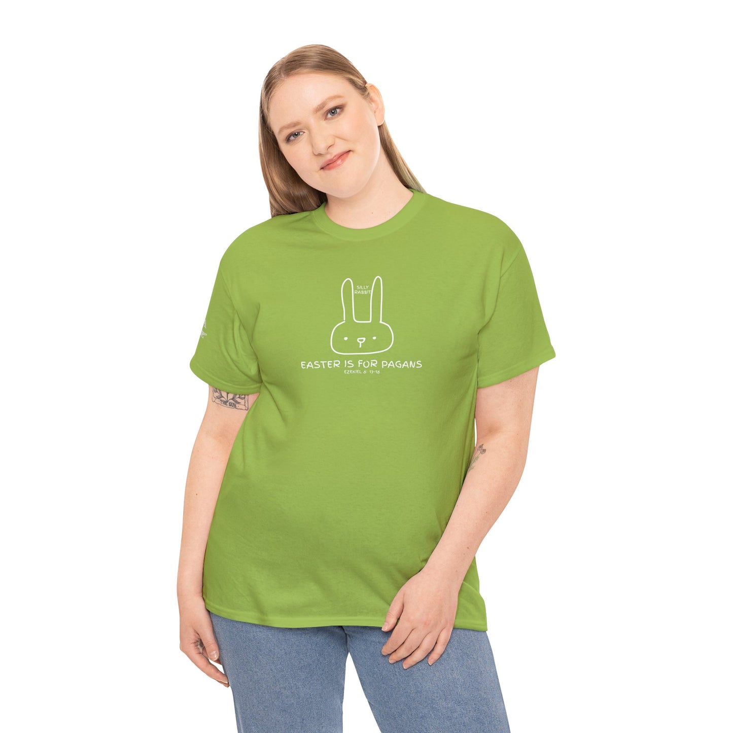 Silly Rabbit, Easter Is for Pagans Cotton T-Shirt — Ezekiel 8 Biblical Truth Tee