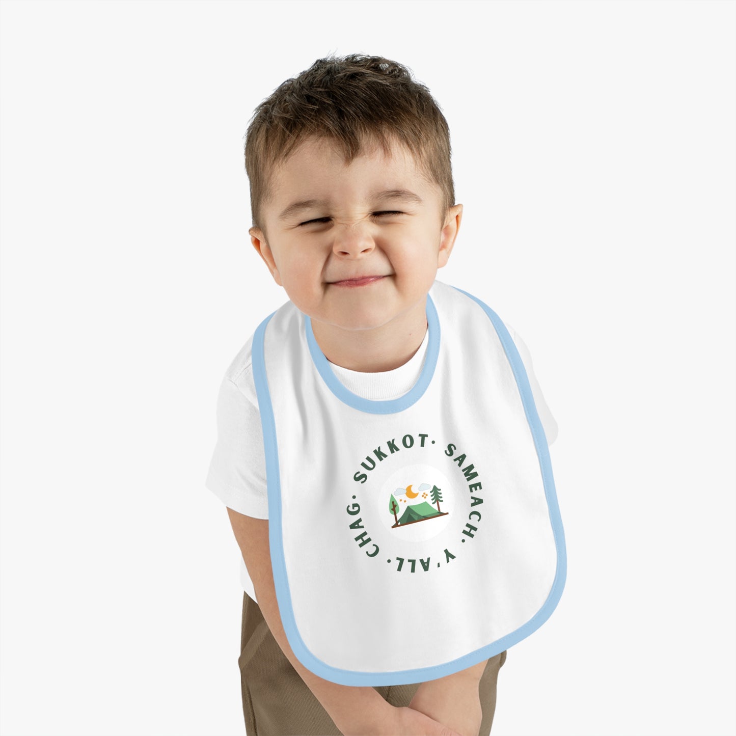 Chag Sukkot Y'all Baby Contrast Trim Jersey Bib