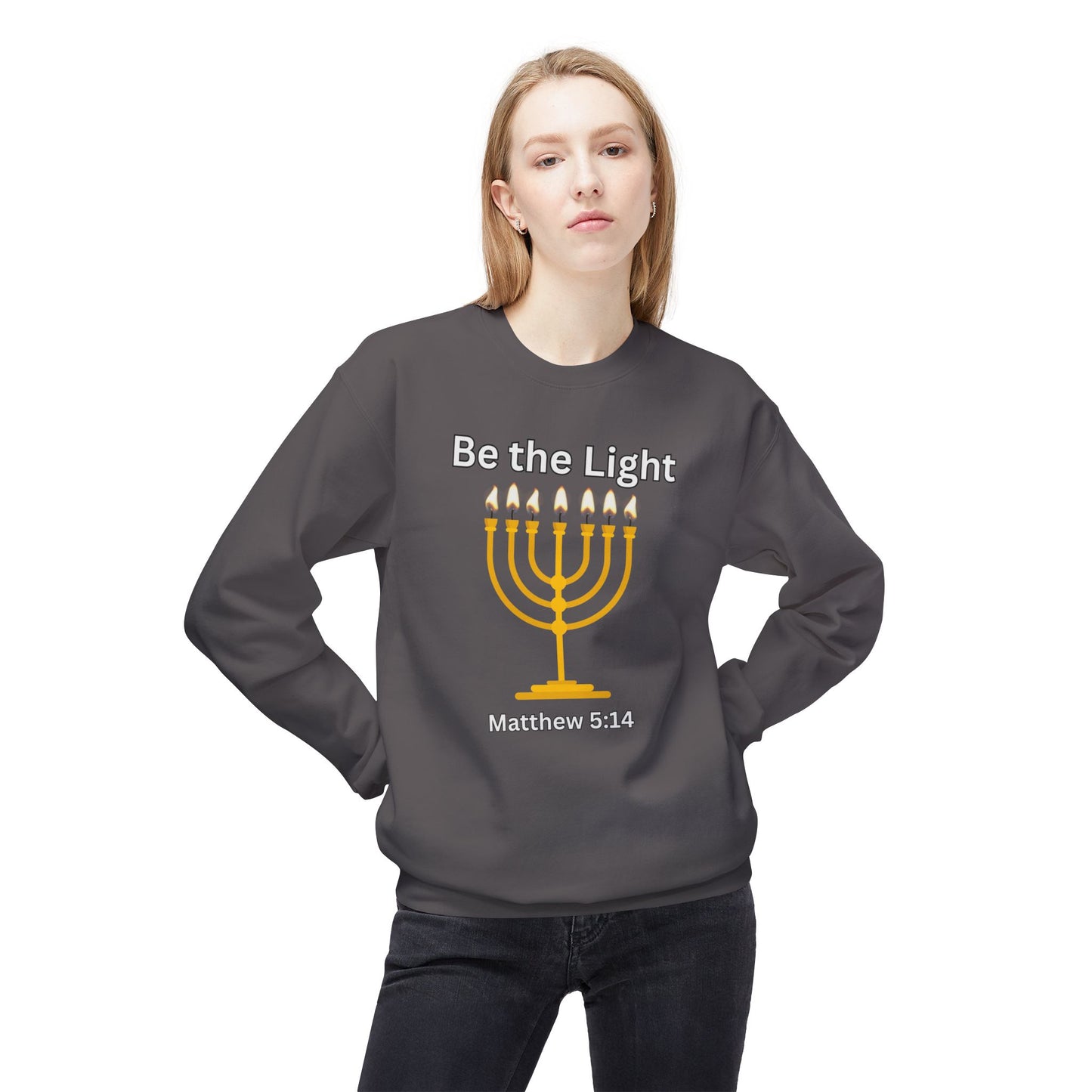 Be The Light Unisex Midweight Softstyle Fleece Crewneck Sweatshirt