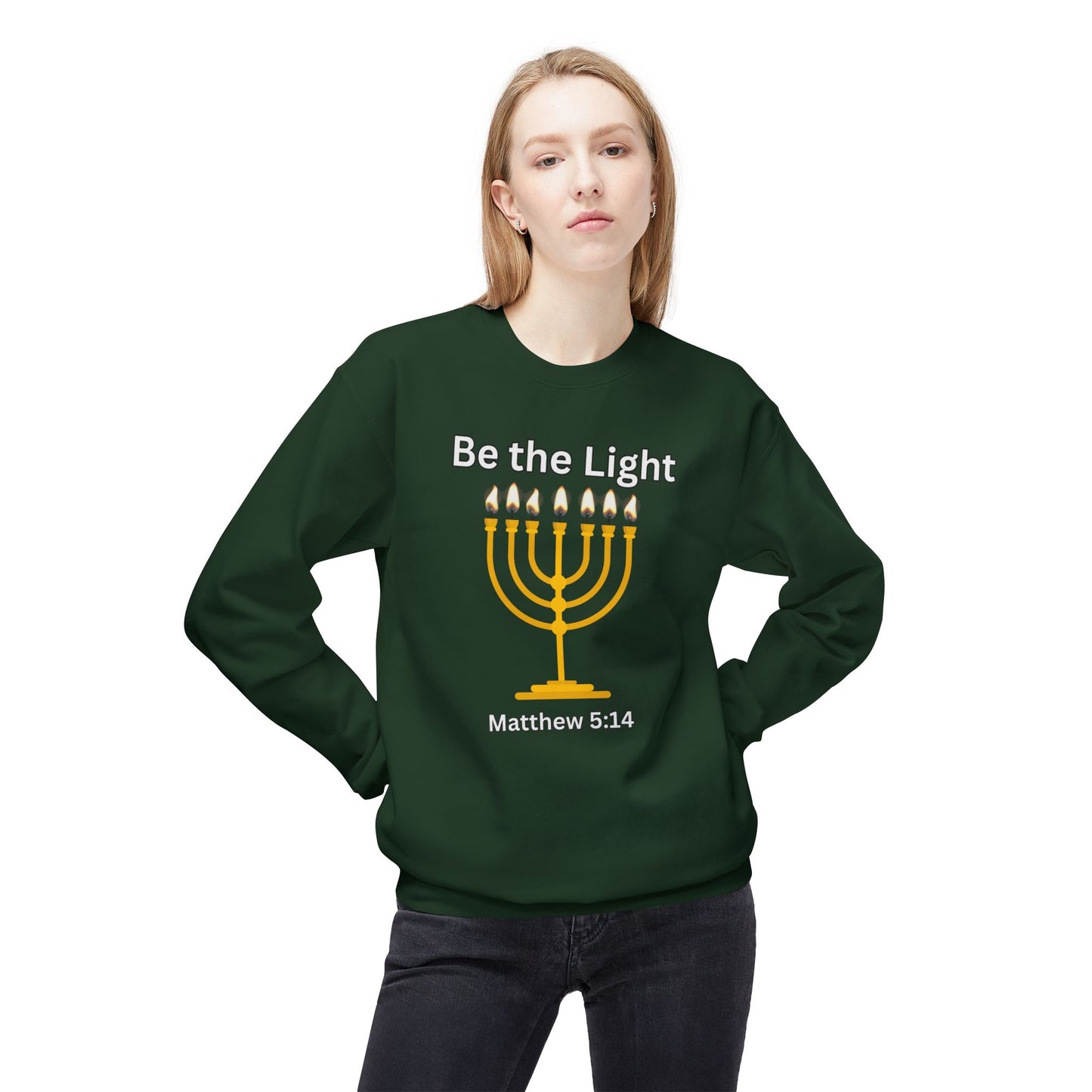 Be The Light Unisex Midweight Softstyle Fleece Crewneck Sweatshirt