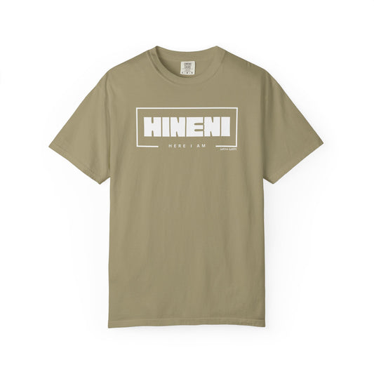 Hineni Hebrew Unisex T-Shirt - Here I am Comfort Color Cotton Shirt