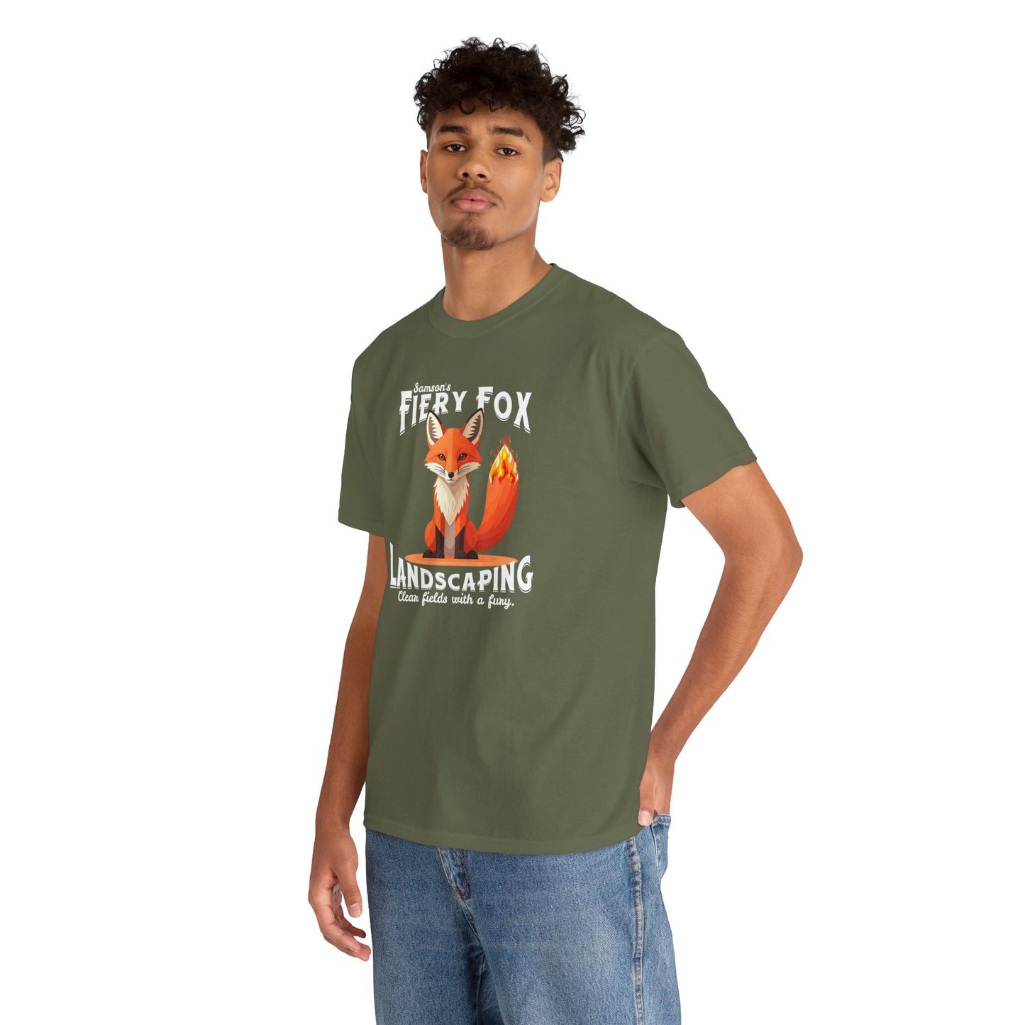 Fiery Fox Landscaping Unisex Heavy Cotton Tee - dark shades