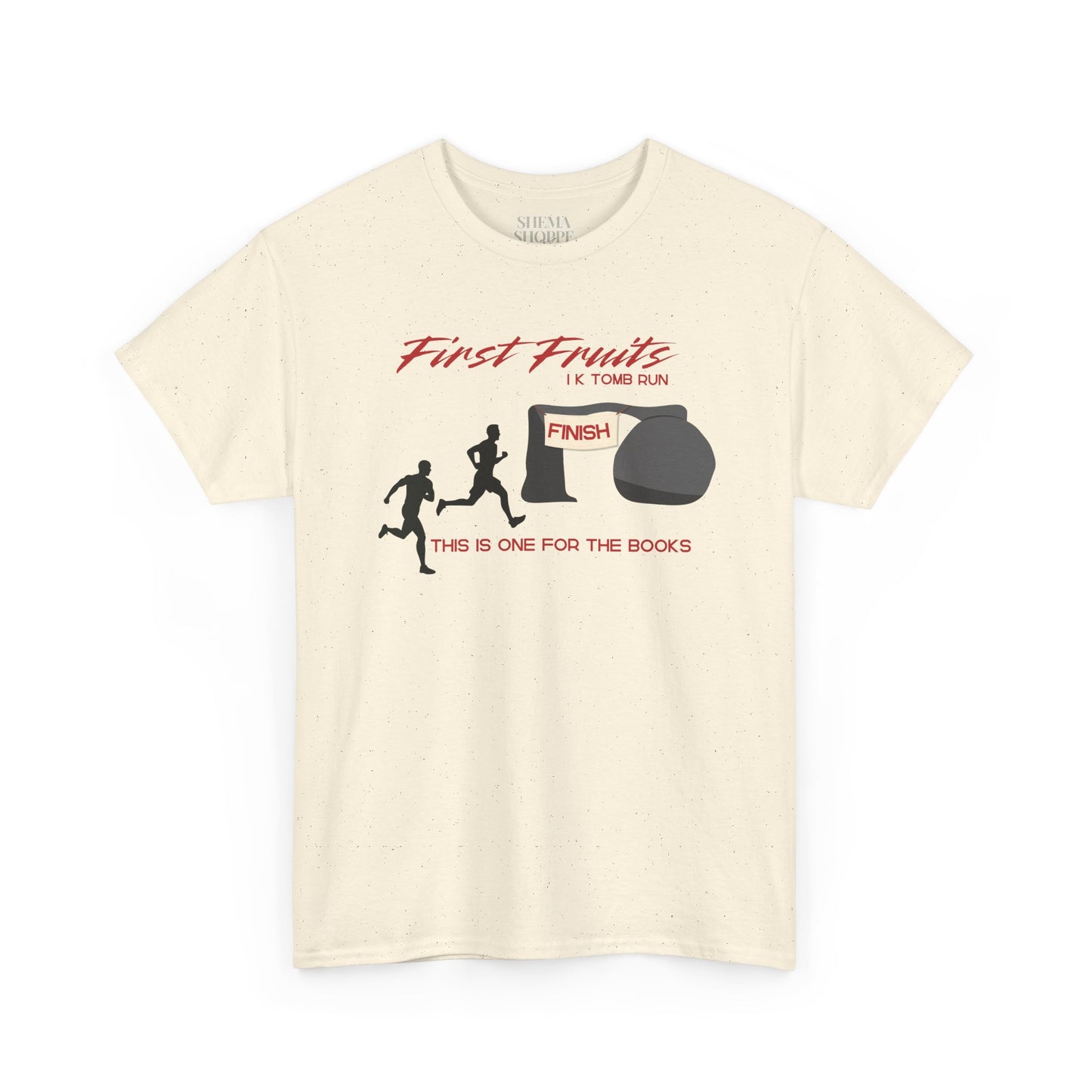 First Fruits 1k Tomb Run Unisex Tee - Funny Biblical Design