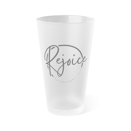 Frosted Pint Glass- Rejoice Deuteronomy 14:26