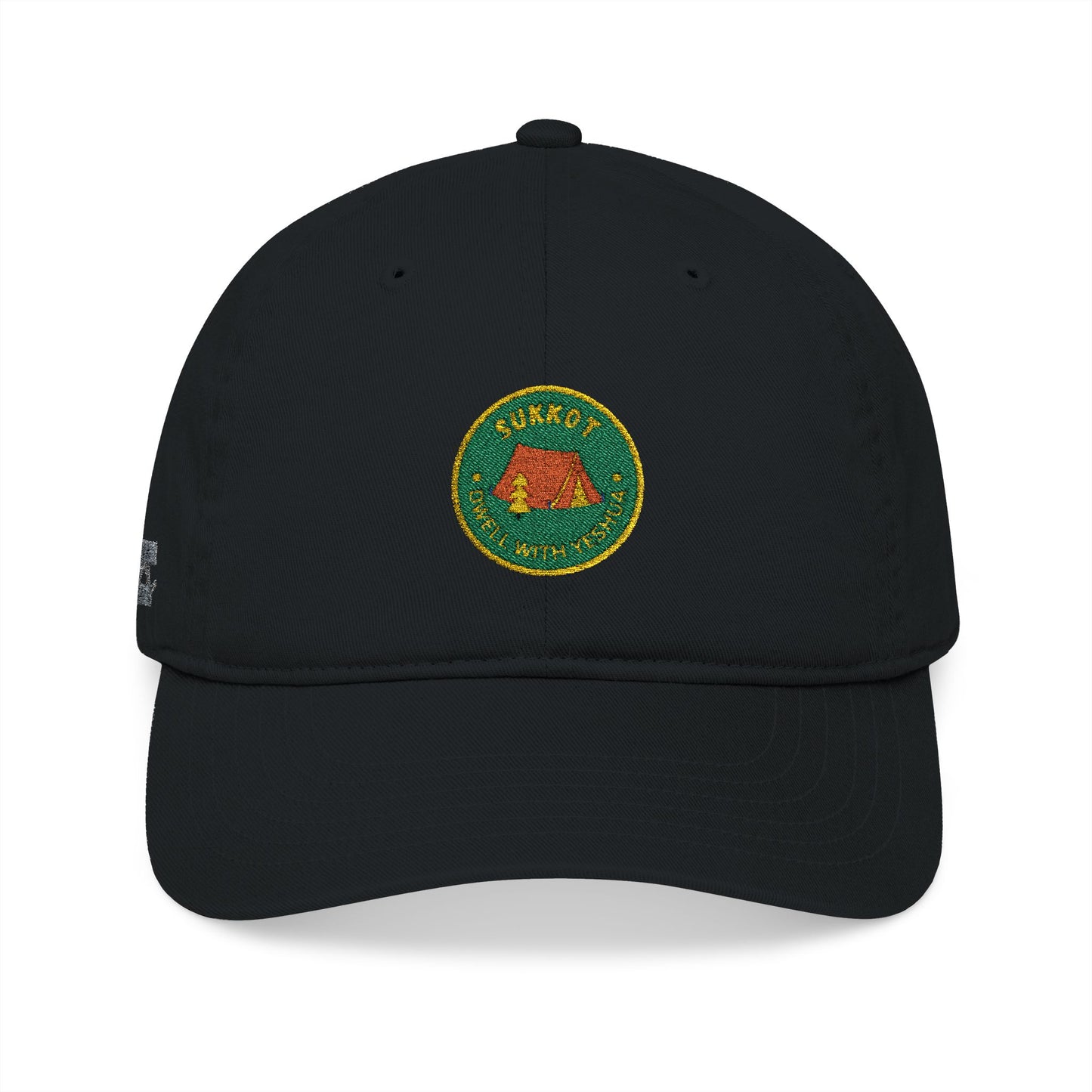 Organic Embroidered Sukkot With Yeshua Baseball Cap — Green Tent Patch