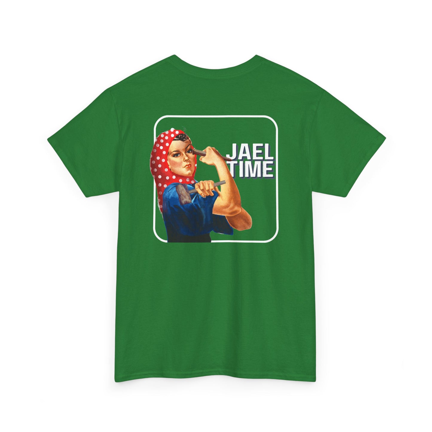 'Jael Time' Humorous Bible Story T-Shirt with Tent Peg and Hammer Design Cotton Tee