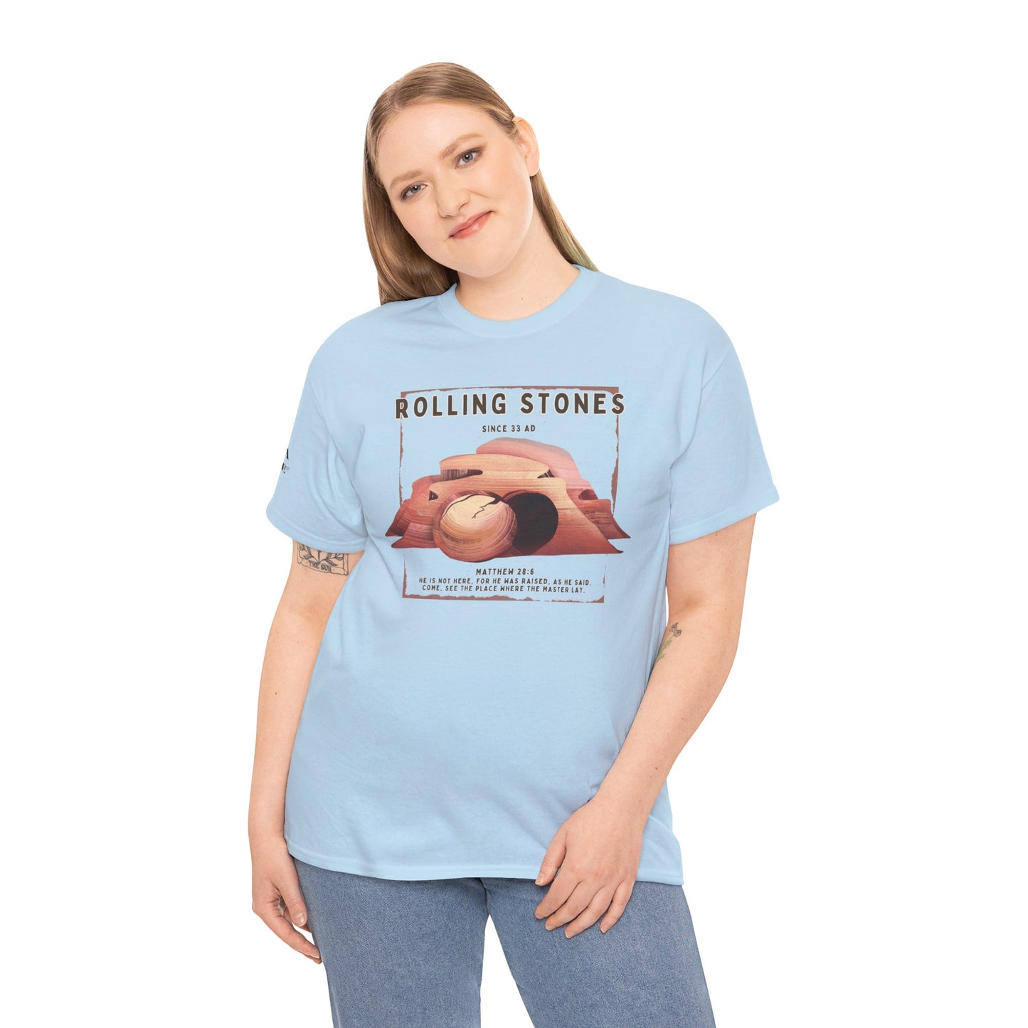 Rolling Stones Since 33 AD Biblical Graphic Tee — "Hebrew Hahas" Vintage Faith Shirt
