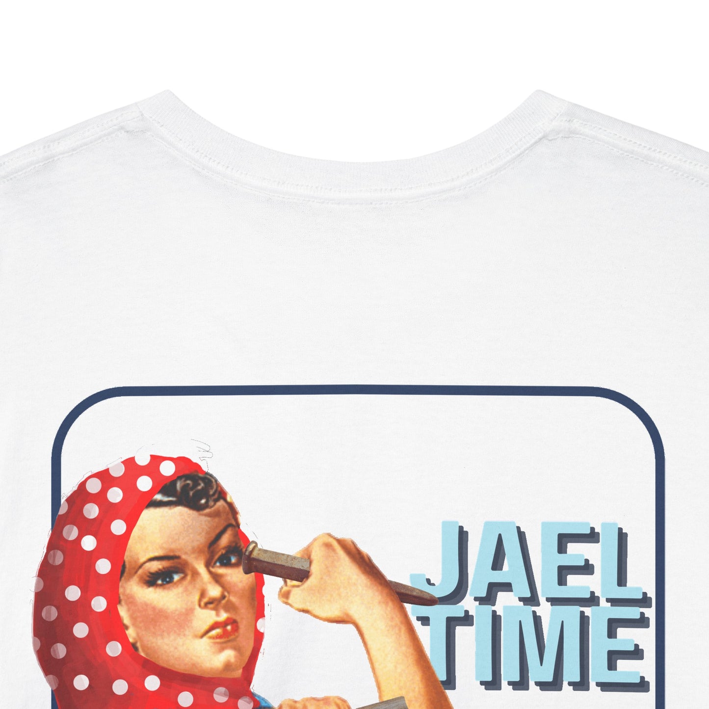 'Jael Time' Humorous Bible Story T-Shirt with Tent Peg and Hammer Design Cotton Tee