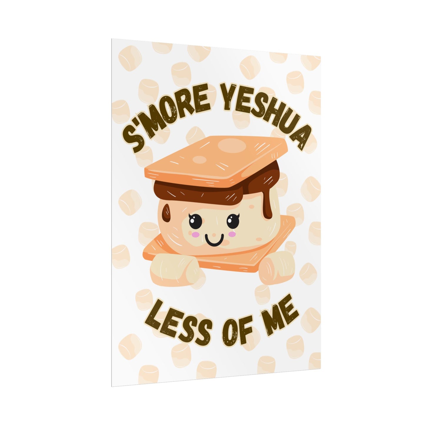 Cute S'more Yeshua Rolled Poster, Whimsical Wall Art, Sweet Kitchen Decor, Playful Gift Idea, Kids Room Wall Art