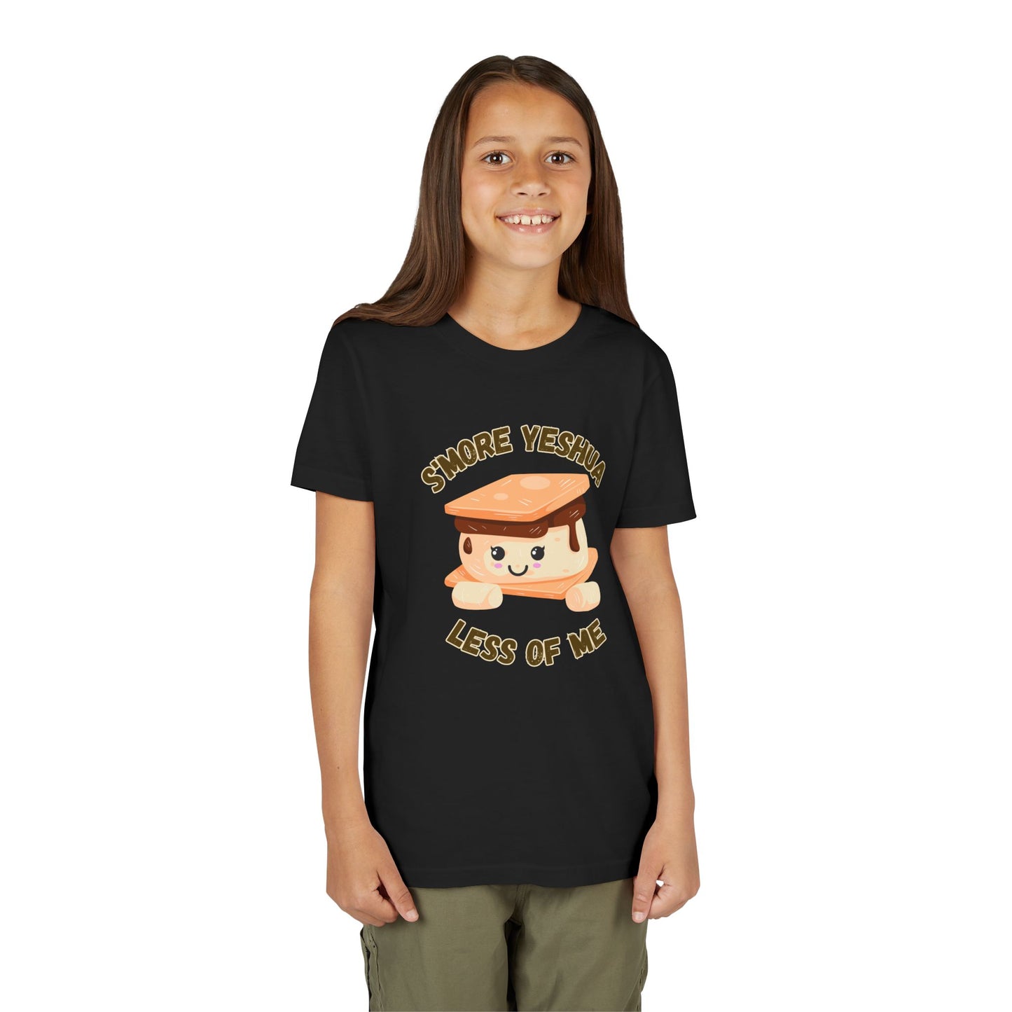 Youth T-Shirt - More Yeshua, Less of Me Shirt Cute S'mores for Sukkot