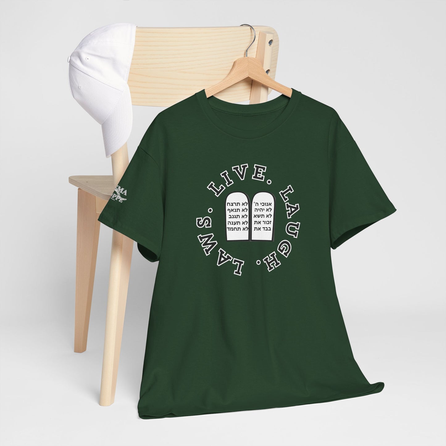 Live Laugh Laws T‑Shirt — Legal Humor Tee with Open Book Graphic
