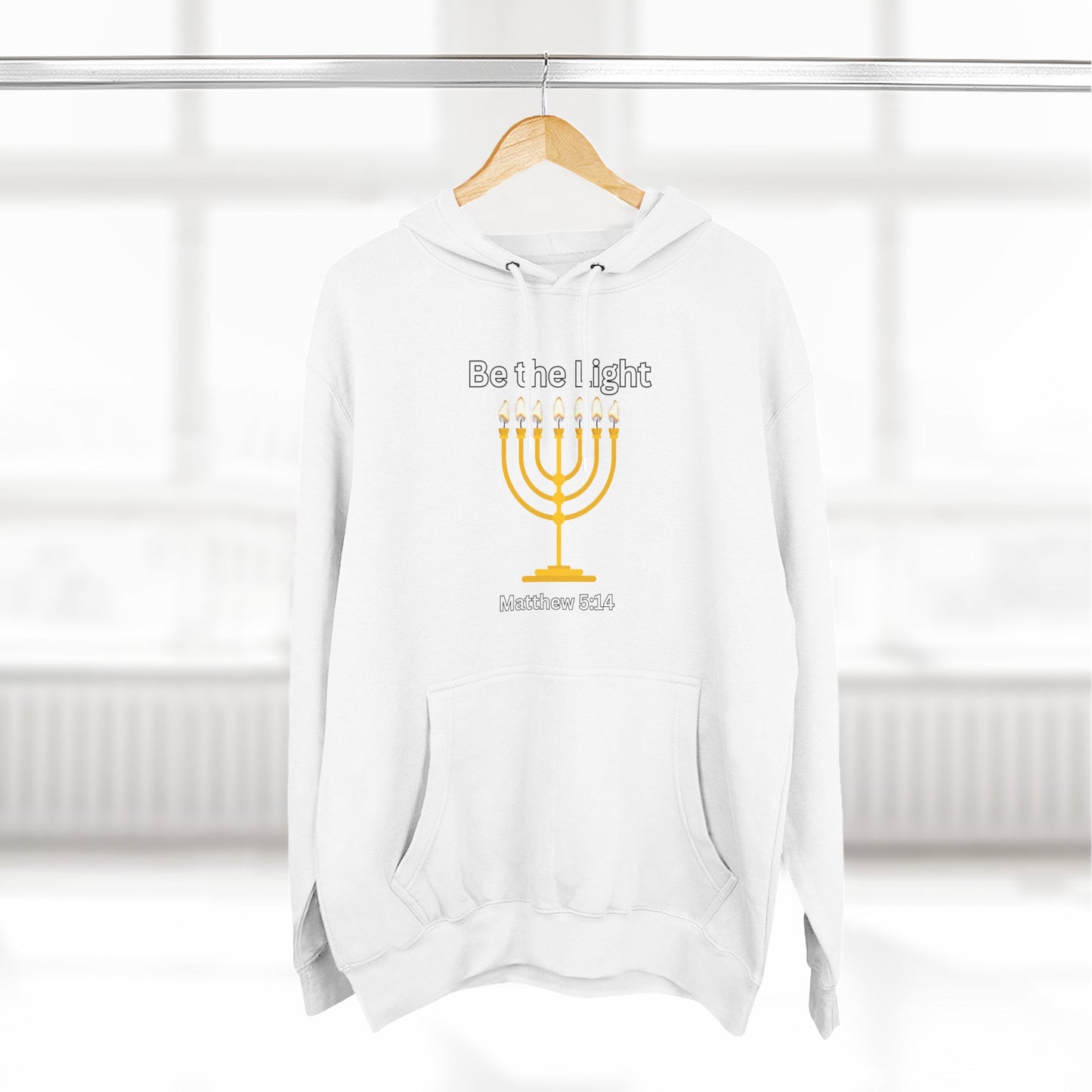 Be The Light Menorah Three-Panel Fleece Hoodie
