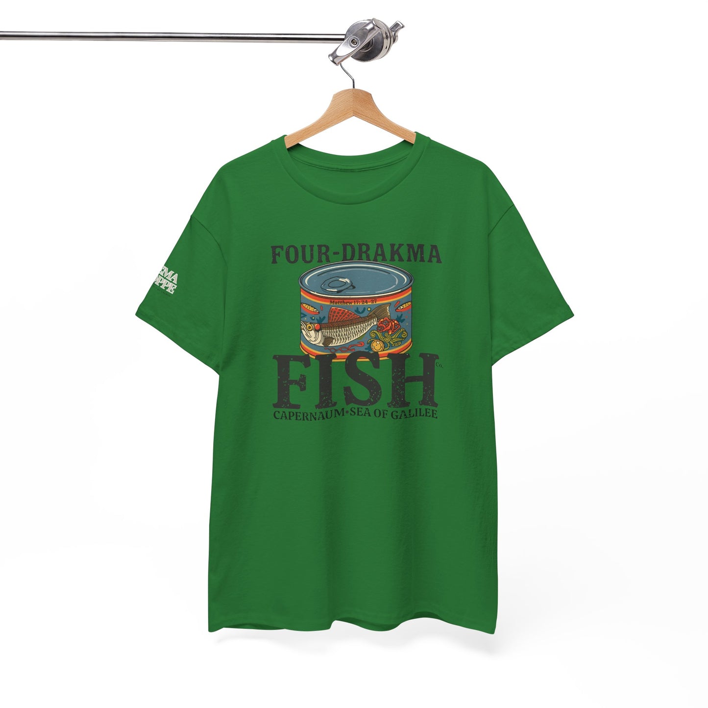 Vintage Four-Drachma Fish Co Matthew 17:24-27 Unisex Tee for Fishermen and Bible Enthusiasts