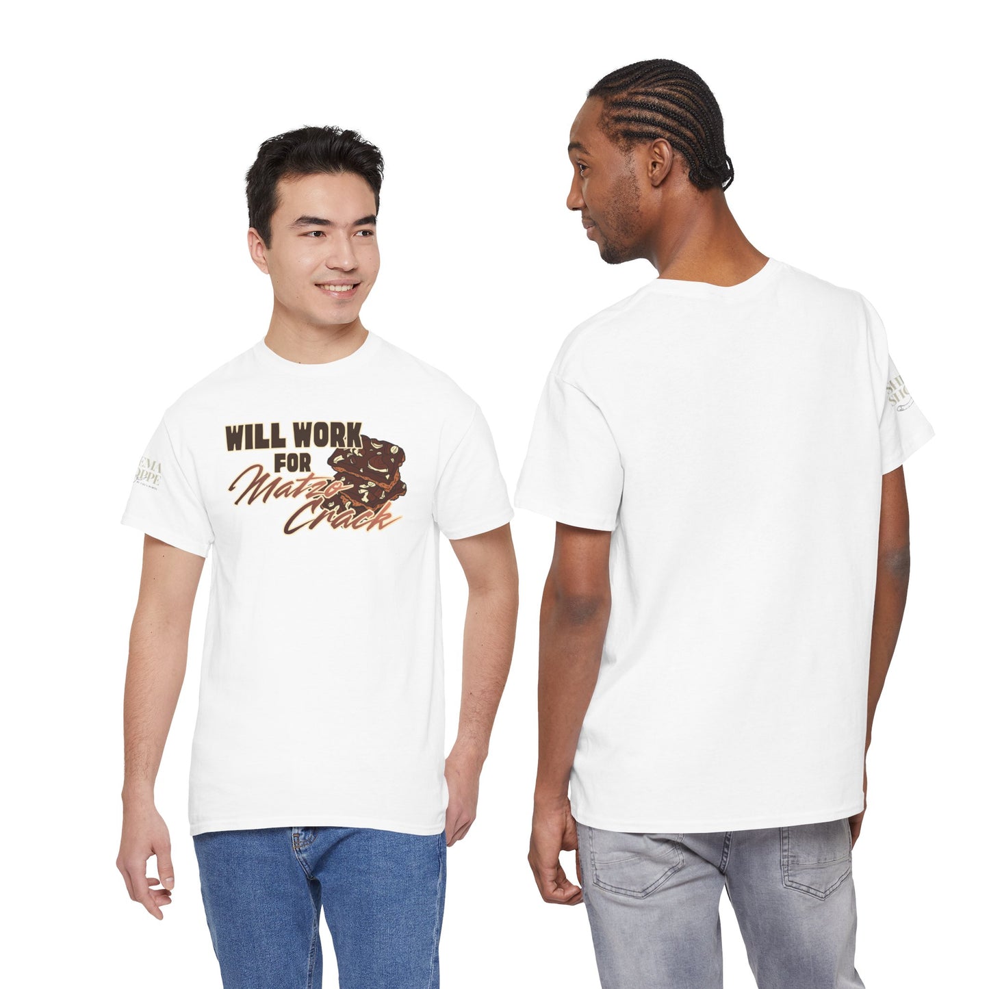 Will Work for Matzo Crack Funny Passover Unleavened Bread T‑Shirt