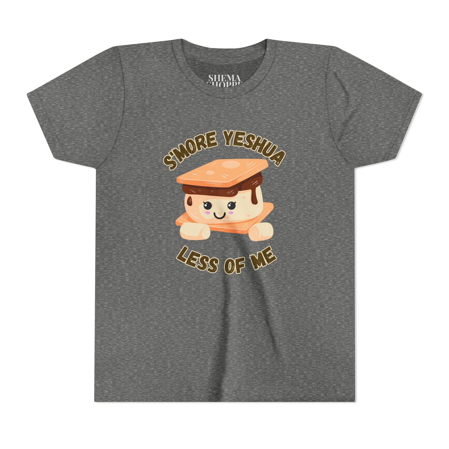 Youth T-Shirt - More Yeshua, Less of Me Shirt Cute S'mores for Sukkot