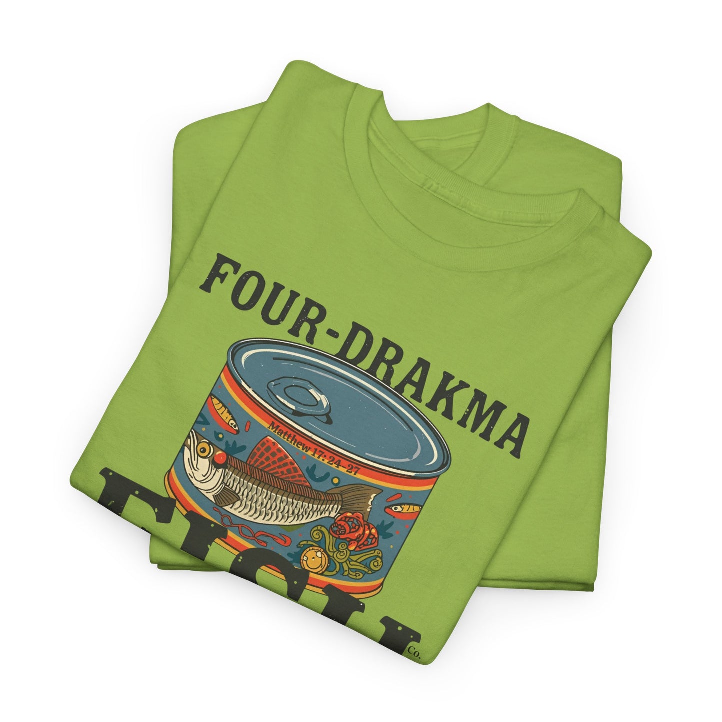 Vintage Four-Drachma Fish Co Matthew 17:24-27 Unisex Tee for Fishermen and Bible Enthusiasts
