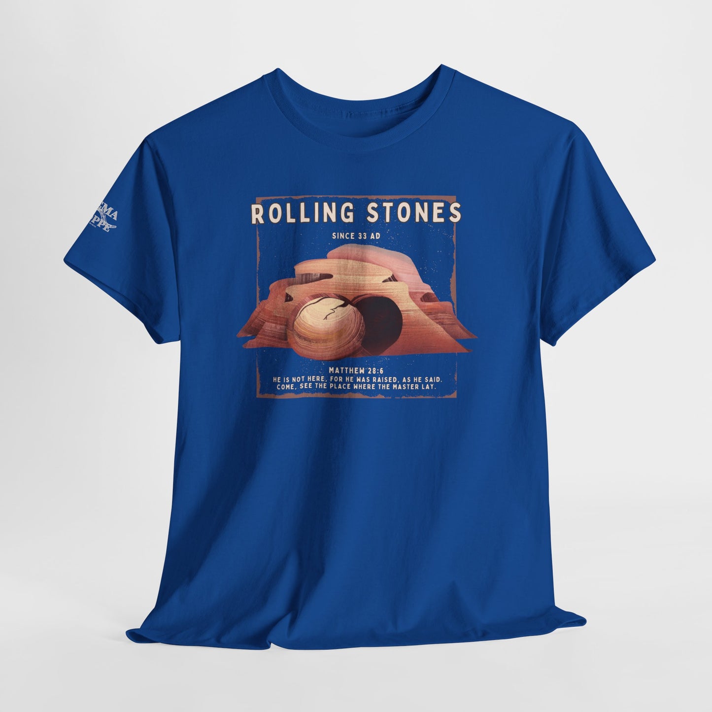 Rolling Stones Since 33 AD Biblical Graphic Tee — "Hebrew Hahas" Vintage Faith Shirt