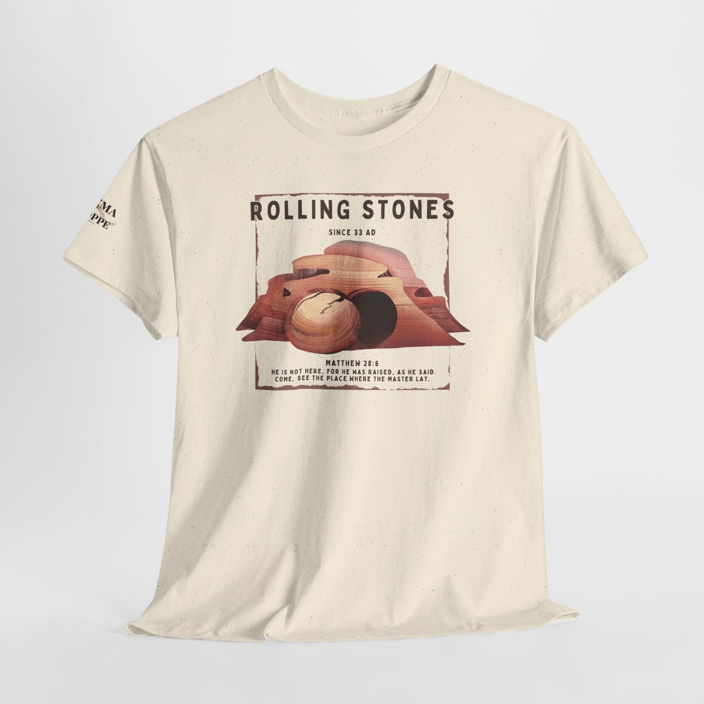 Rolling Stones Since 33 AD Biblical Graphic Tee — "Hebrew Hahas" Vintage Faith Shirt