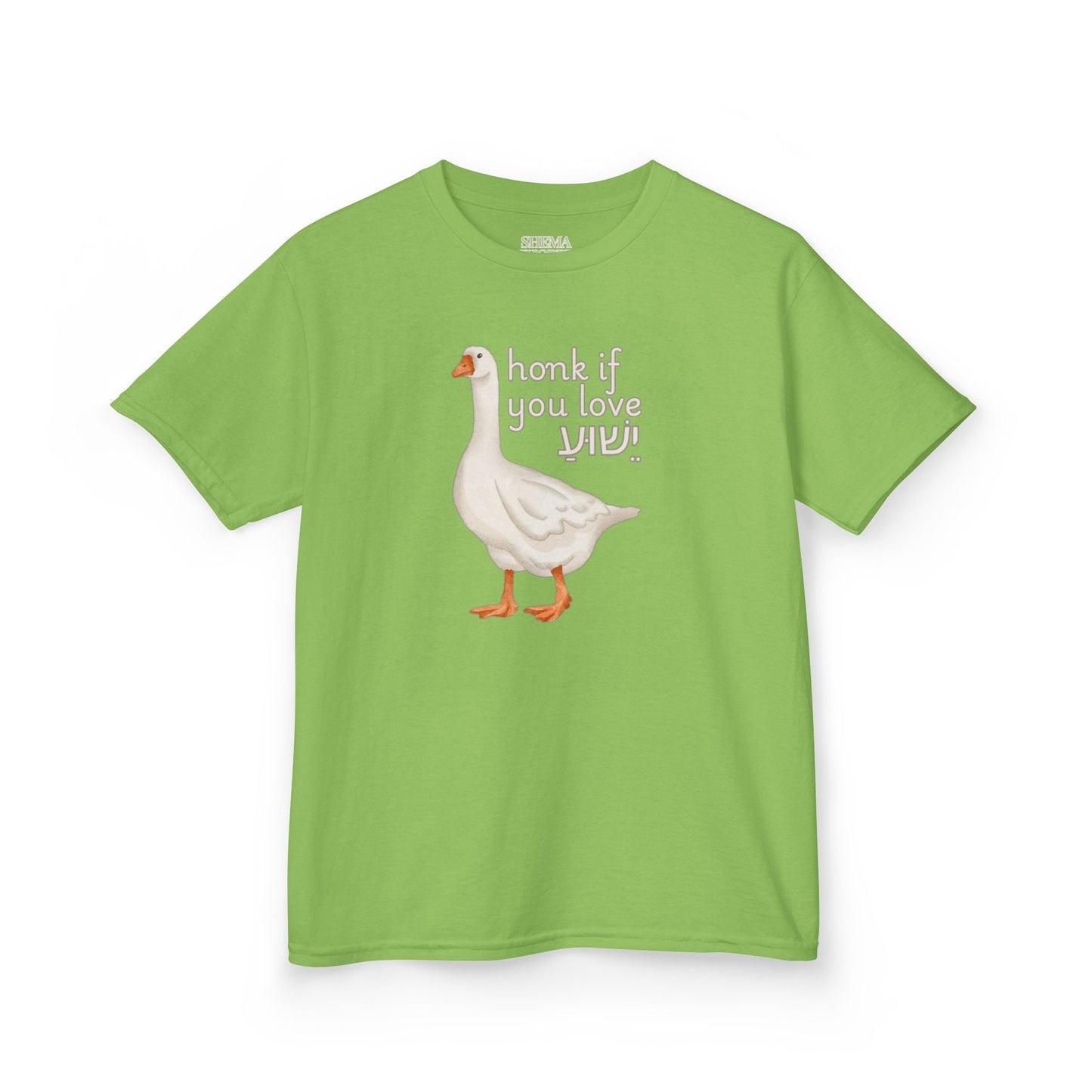 Kids Tee Honk if you Love Yeshua - Goose Print