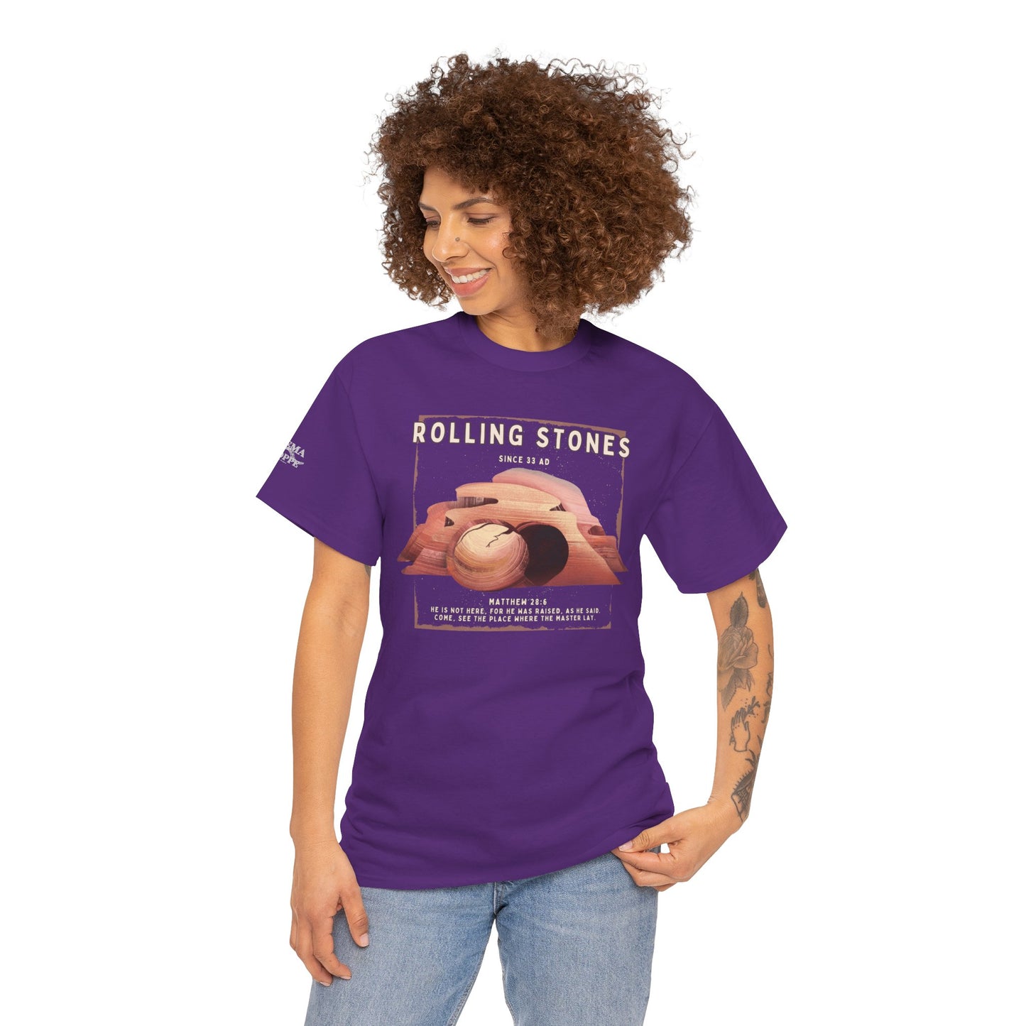 Rolling Stones Since 33 AD Biblical Graphic Tee — "Hebrew Hahas" Vintage Faith Shirt
