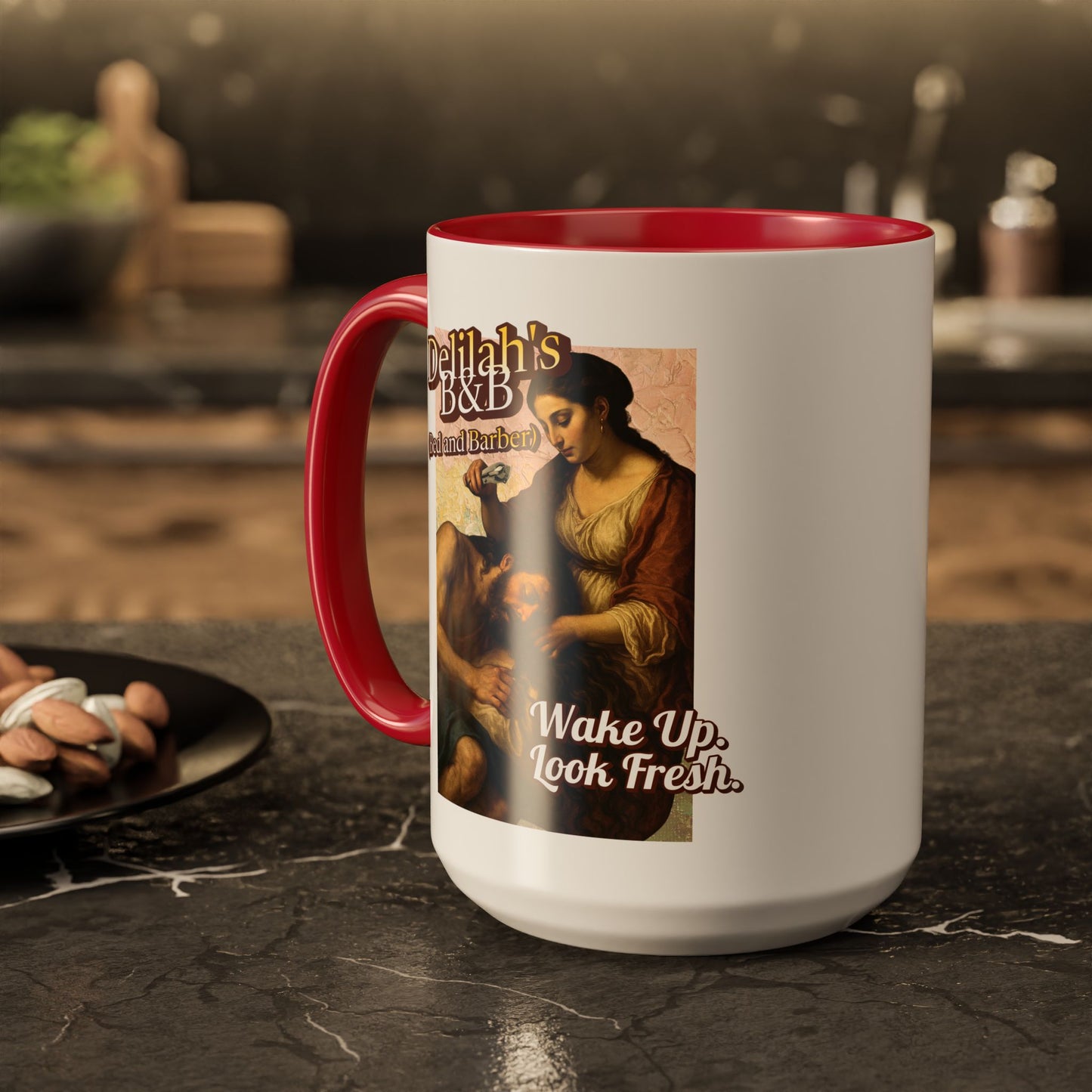 Funny Vintage Sampson Delilah's B&B Coffee Mug