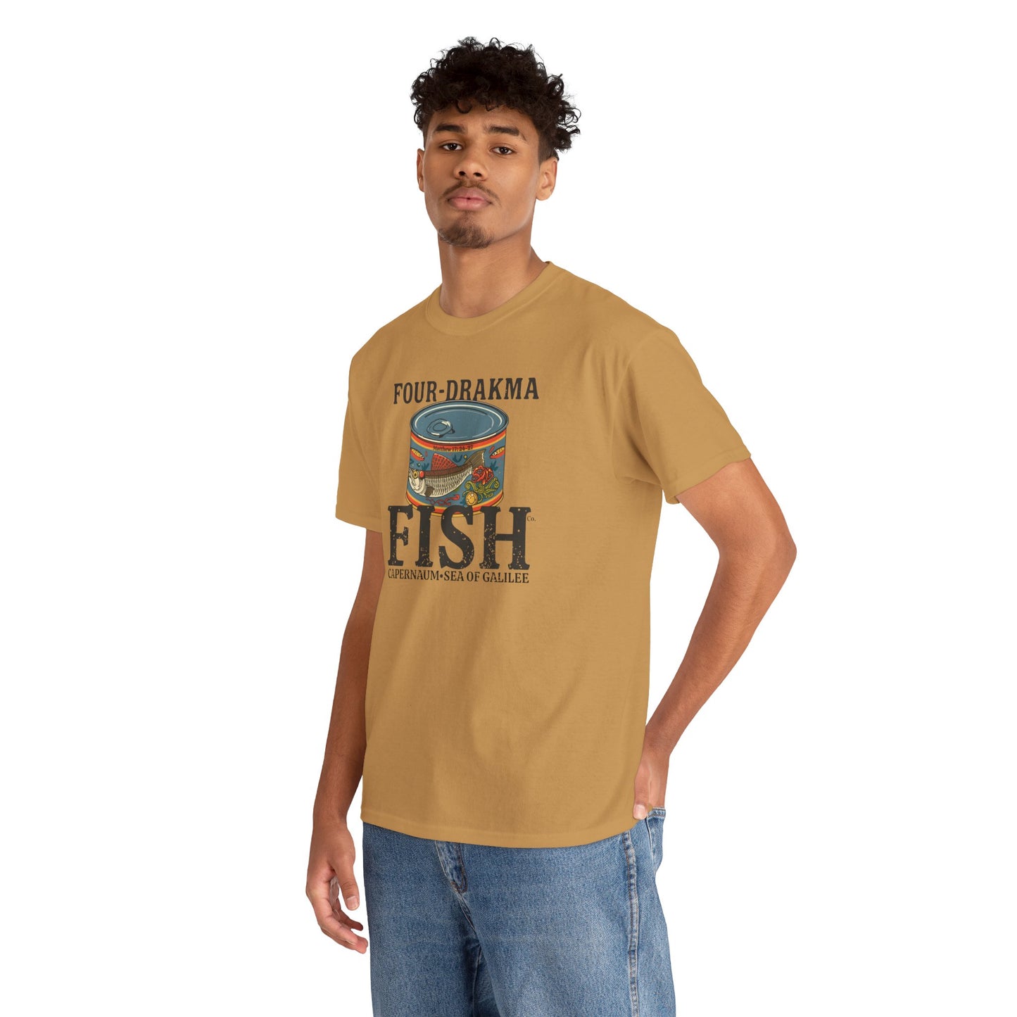 Vintage Four-Drachma Fish Co Matthew 17:24-27 Unisex Tee for Fishermen and Bible Enthusiasts