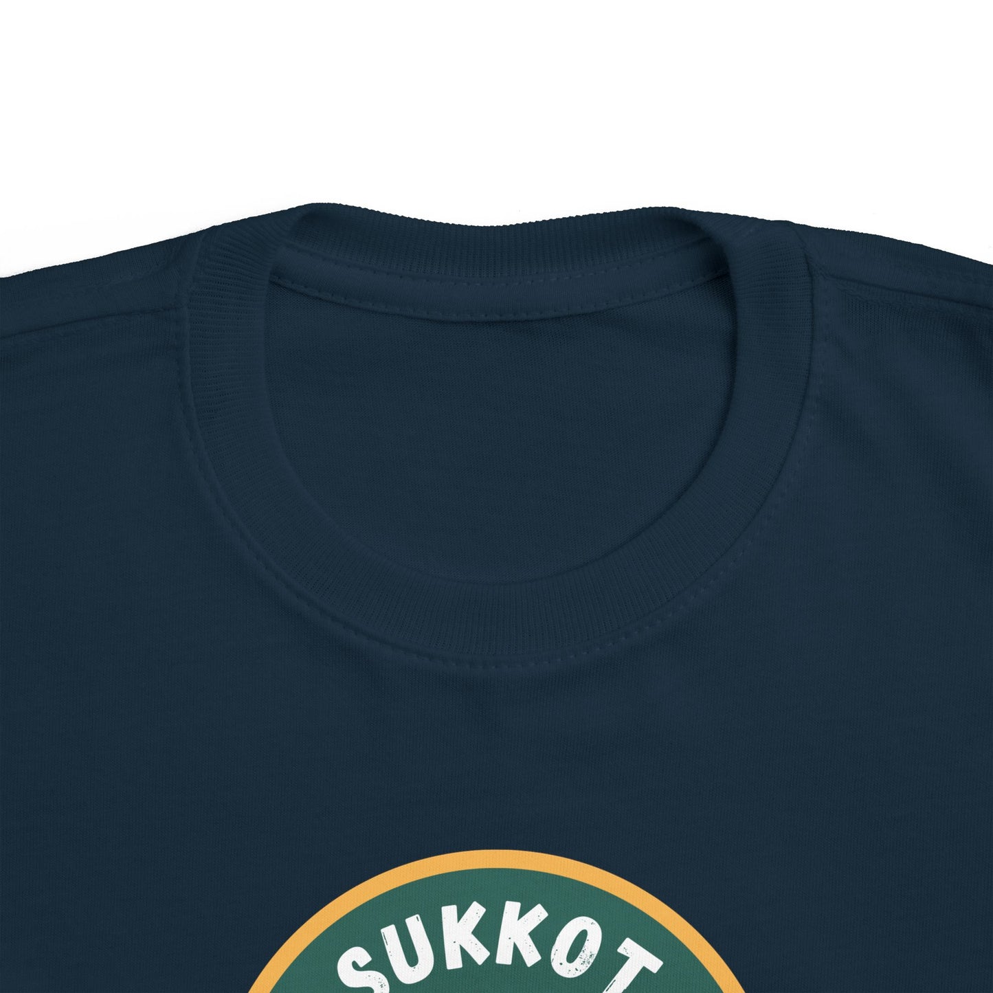 Sukkot Toddler Tee — “Dwell with Yeshua” Camping Badge (Canada)