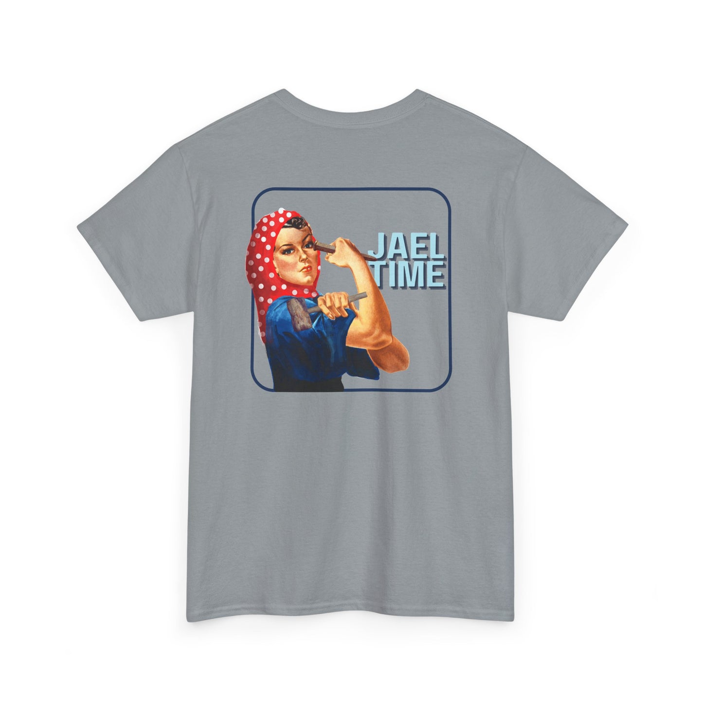 'Jael Time' Humorous Bible Story T-Shirt with Tent Peg and Hammer Design Cotton Tee