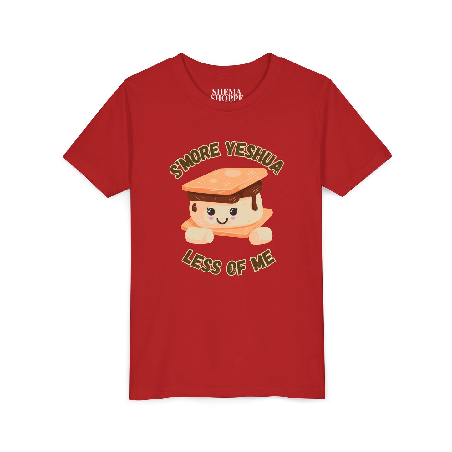 Youth T-Shirt - More Yeshua, Less of Me Shirt Cute S'mores for Sukkot