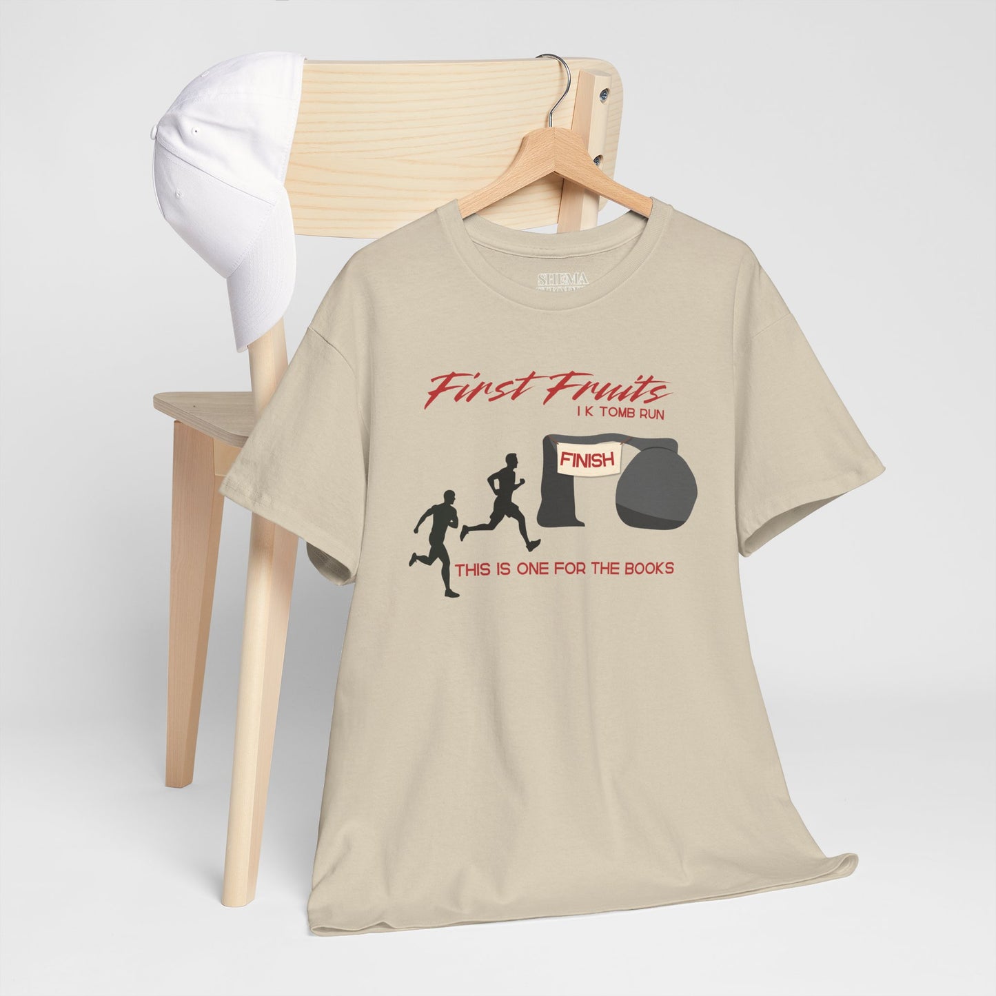 First Fruits 1k Tomb Run Unisex Tee - Funny Biblical Design