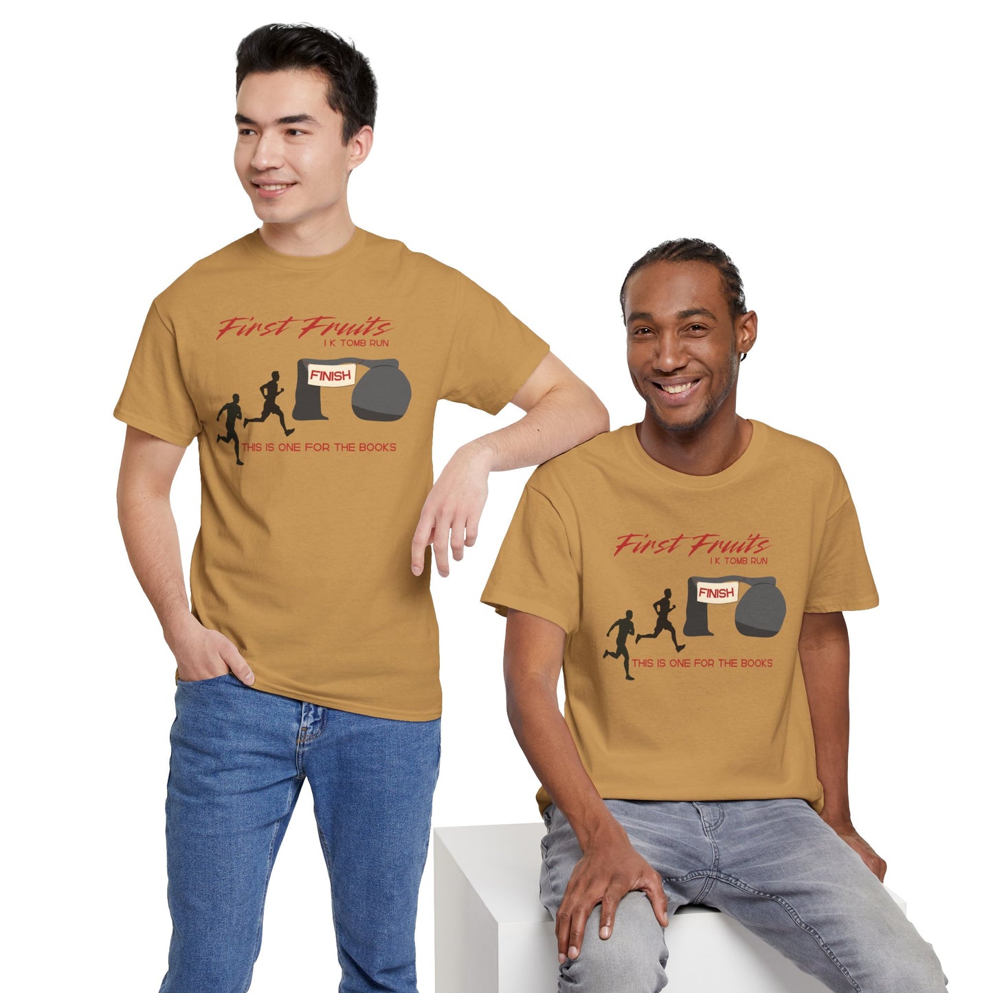 First Fruits 1k Tomb Run Unisex Tee - Funny Biblical Design
