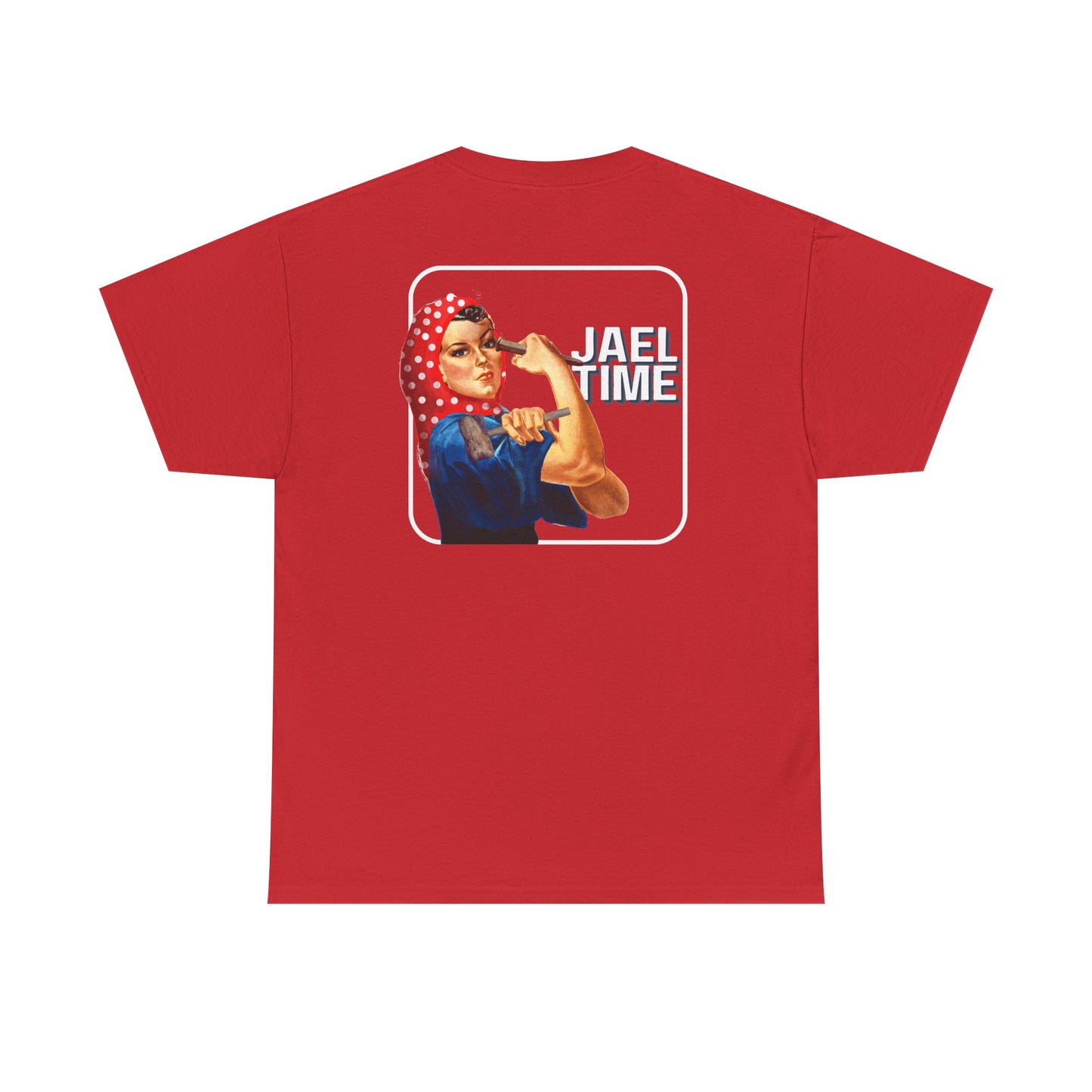 'Jael Time' Humorous Bible Story T-Shirt with Tent Peg and Hammer Design Cotton Tee