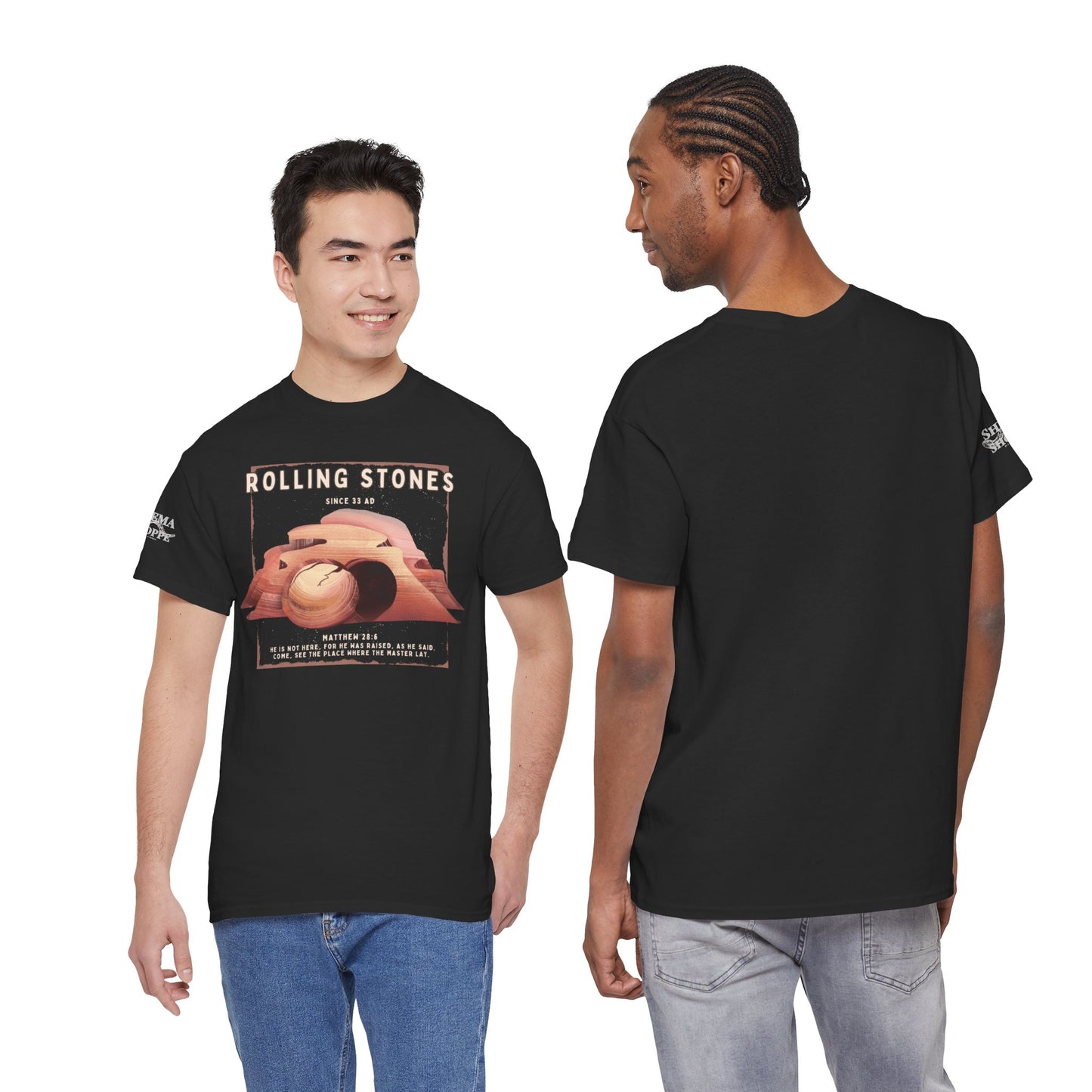 Rolling Stones Since 33 AD Biblical Graphic Tee — "Hebrew Hahas" Vintage Faith Shirt