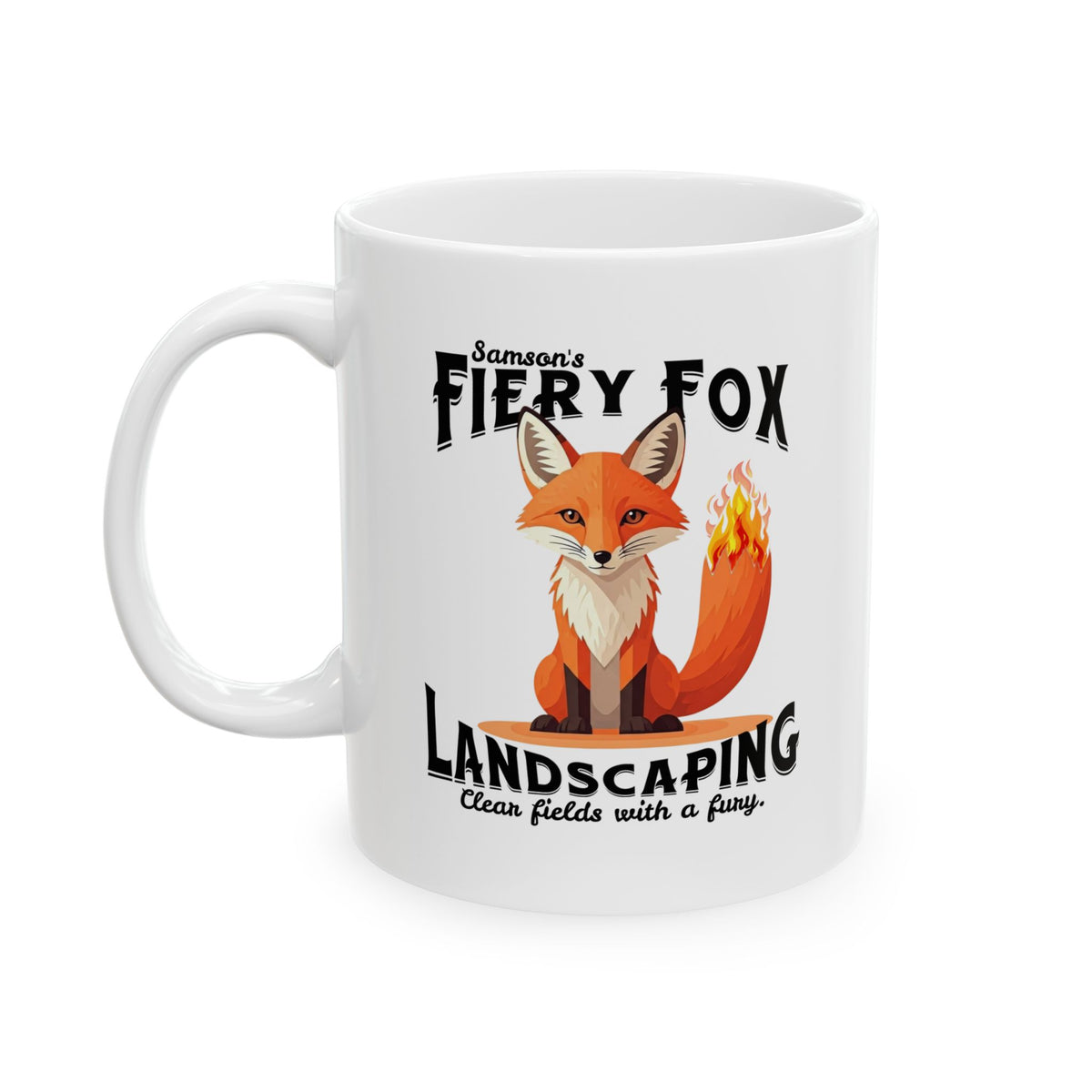 Mug - Fiery Fox Landscaping Samson Bible Funny Ceramic Mug (11oz, 15oz)