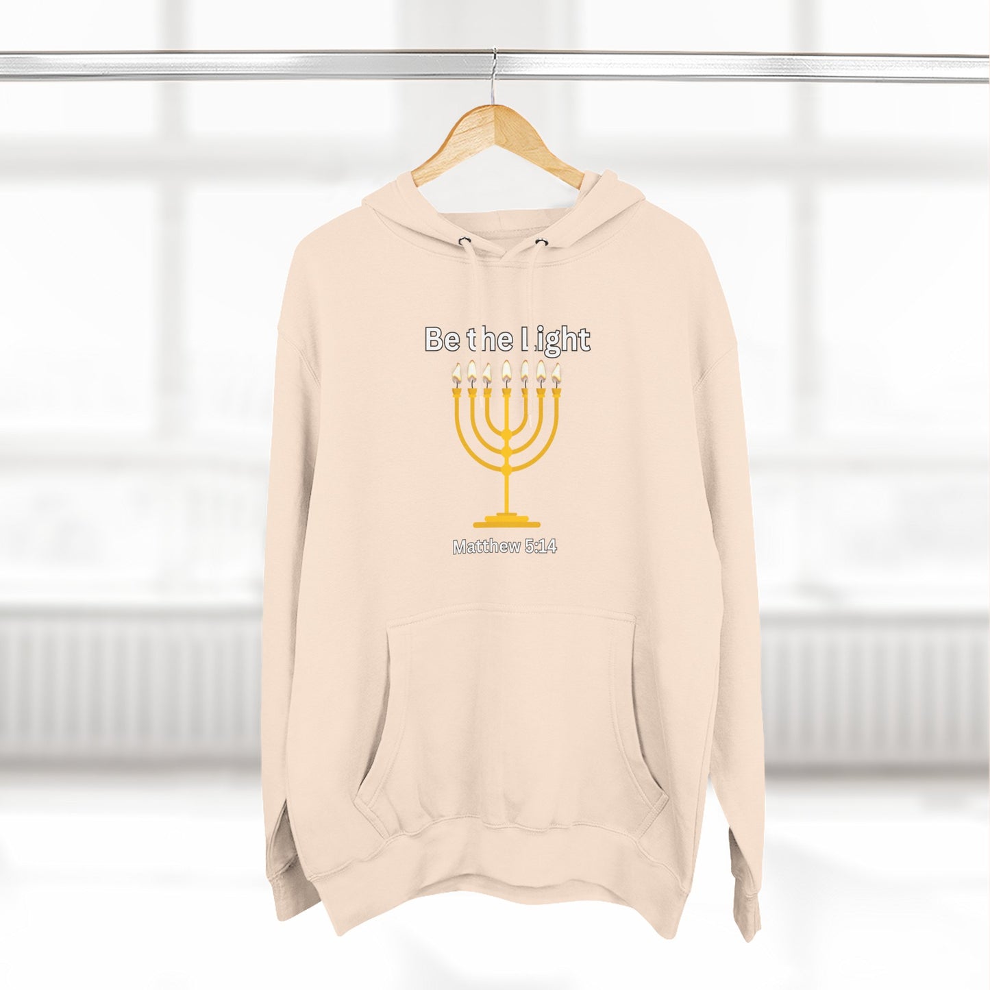 Be The Light Menorah Three-Panel Fleece Hoodie