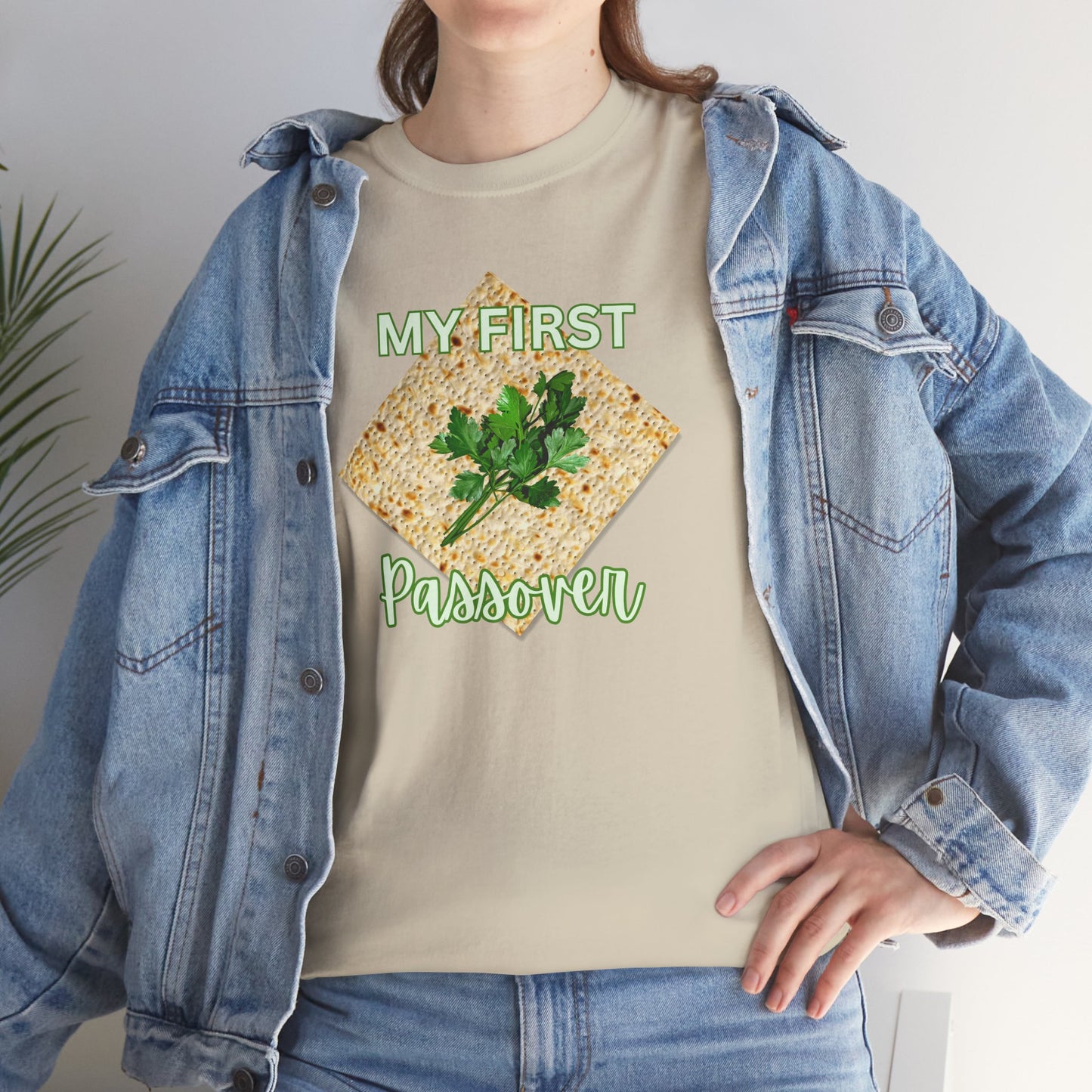 Adults My First Passover T‑Shirt — Seder Matzo & Parsley Pesach Tee