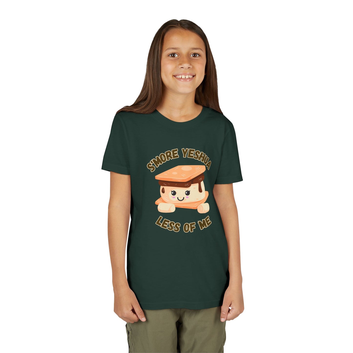 Youth T-Shirt - More Yeshua, Less of Me Shirt Cute S'mores for Sukkot