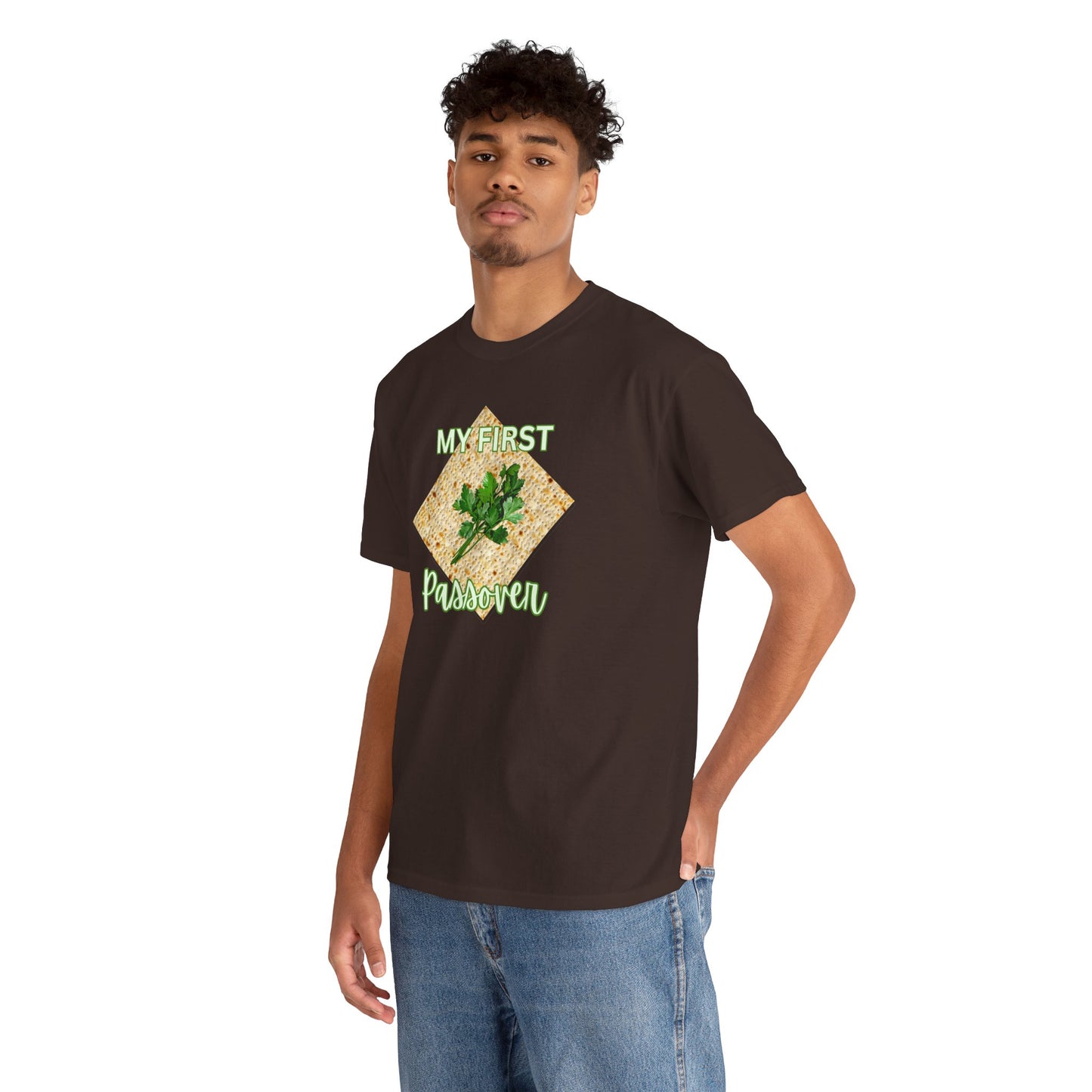 Adults My First Passover T‑Shirt — Seder Matzo & Parsley Pesach Tee