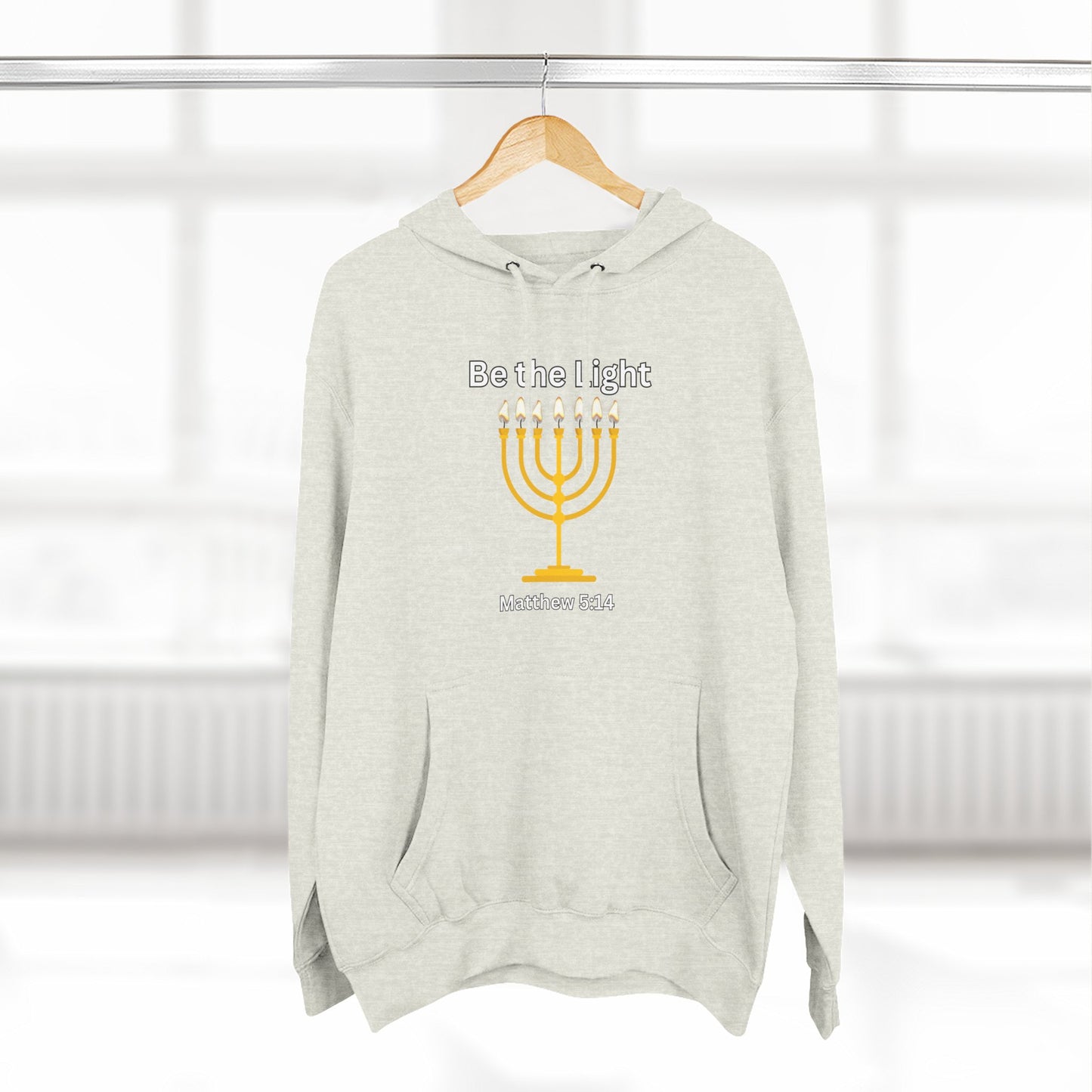 Be The Light Menorah Three-Panel Fleece Hoodie